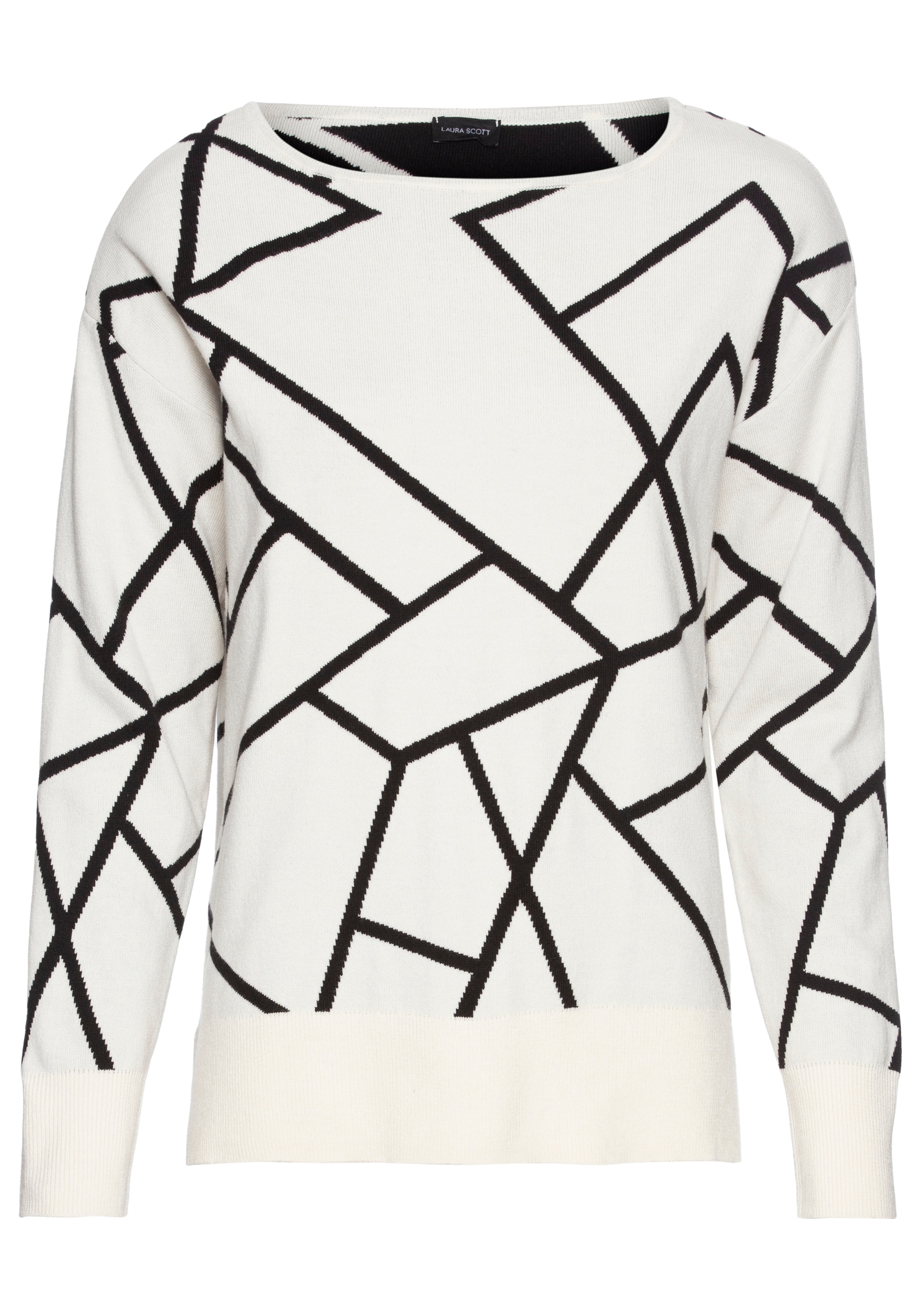 Laura Scott Jacquardpullover, mit Rundhalsausschnitt