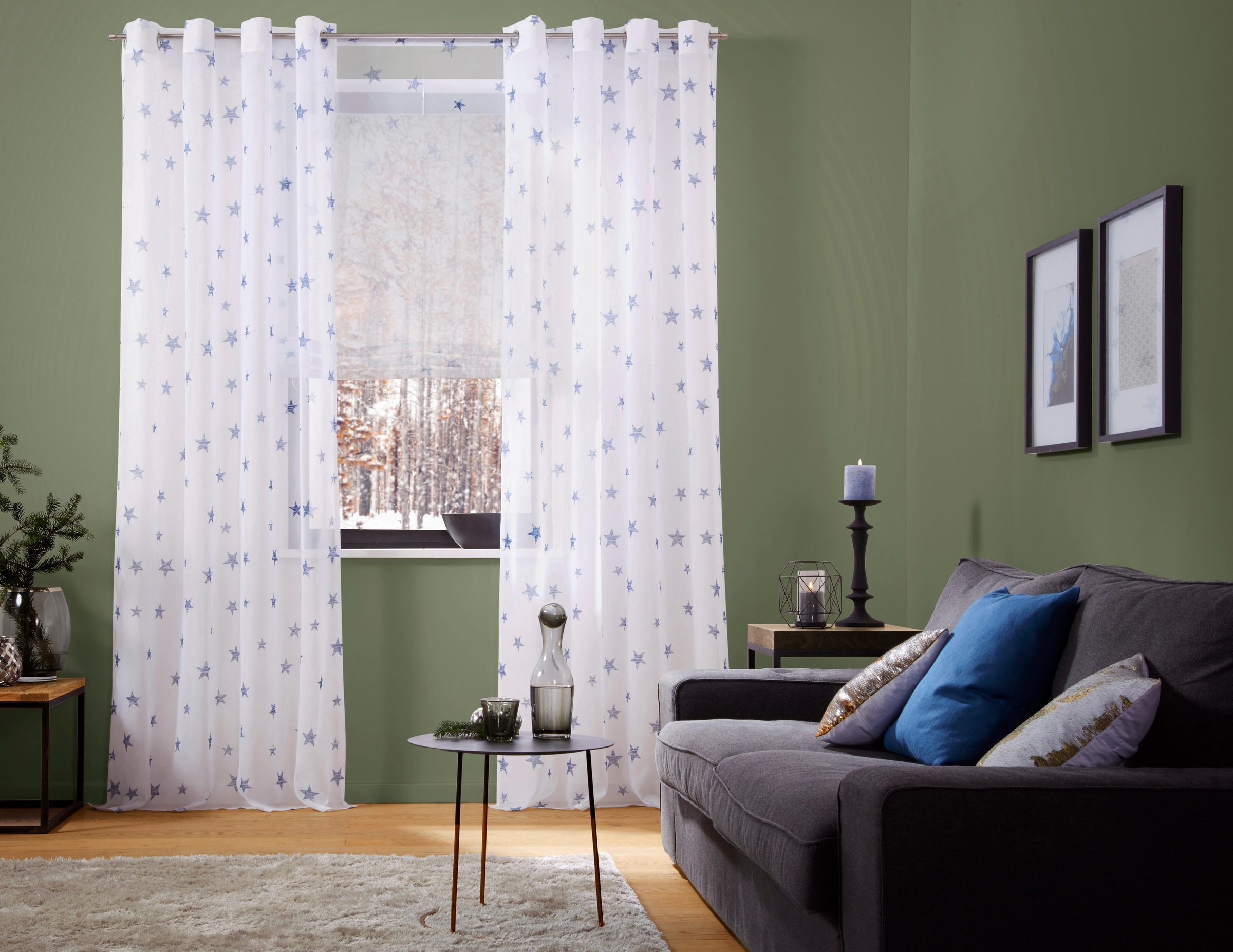 my home Gardine »Stern«, (1 St.), Transparent, Voile, Polyester