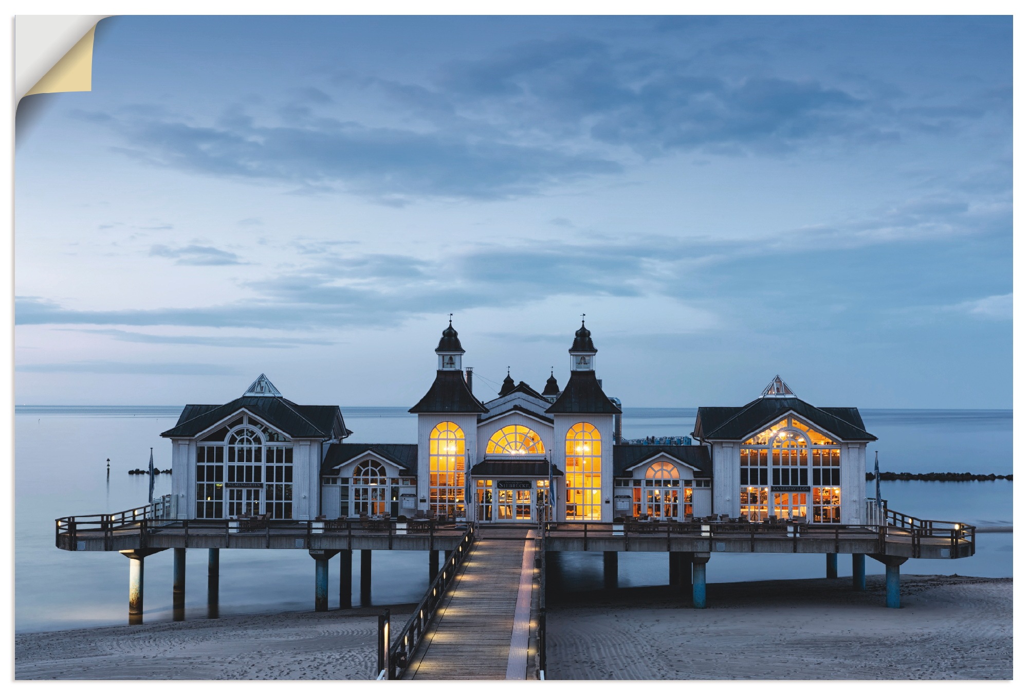 in Wandbild bestellen Sellin«, Artland Alubild, Größen | Wandaufkleber (1 »Seebrücke BAUR oder Poster Gebäude, als St.), versch. Leinwandbild,