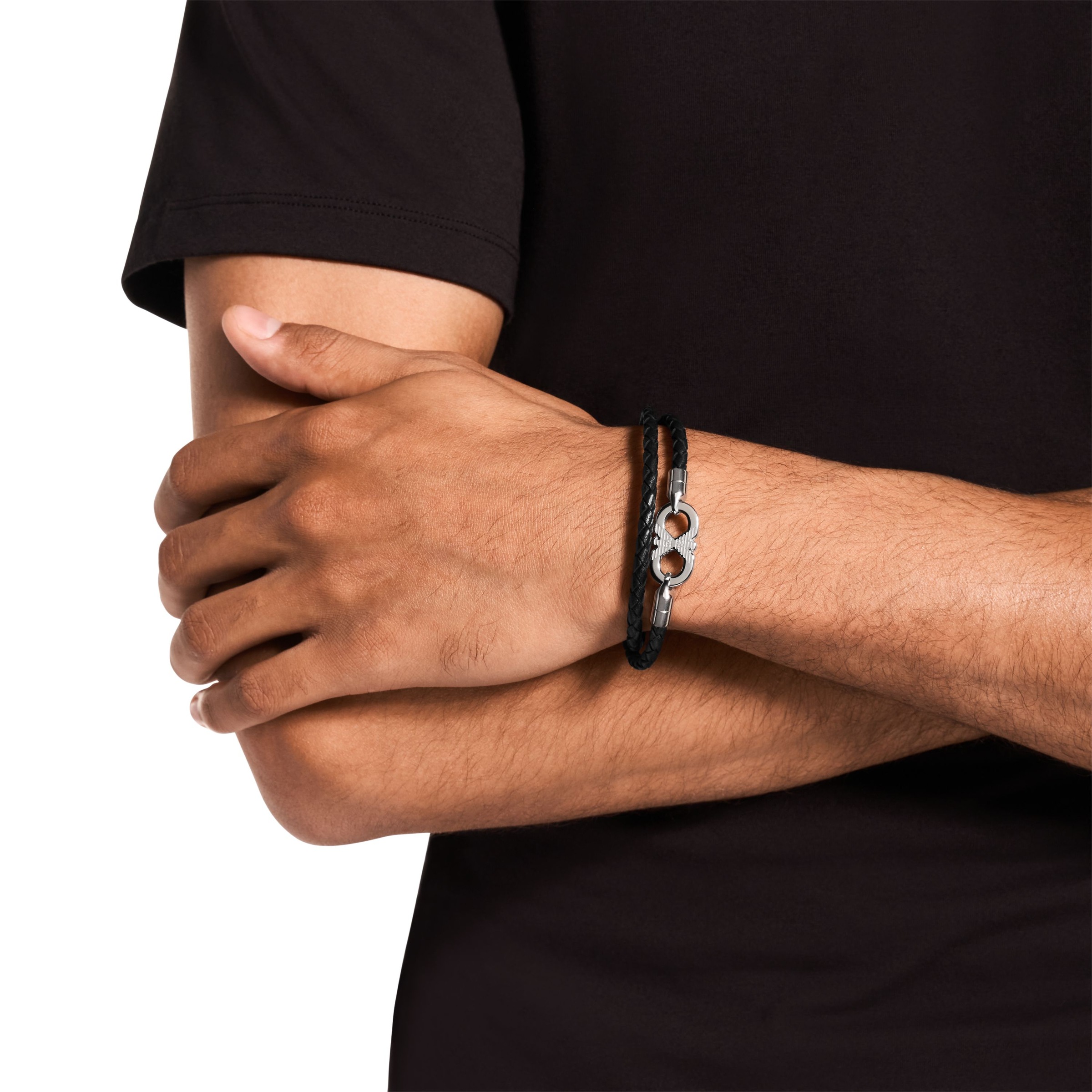 Emporio Armani Wickelarmband »Schmuck Geschenk Edelstahl, Leder«