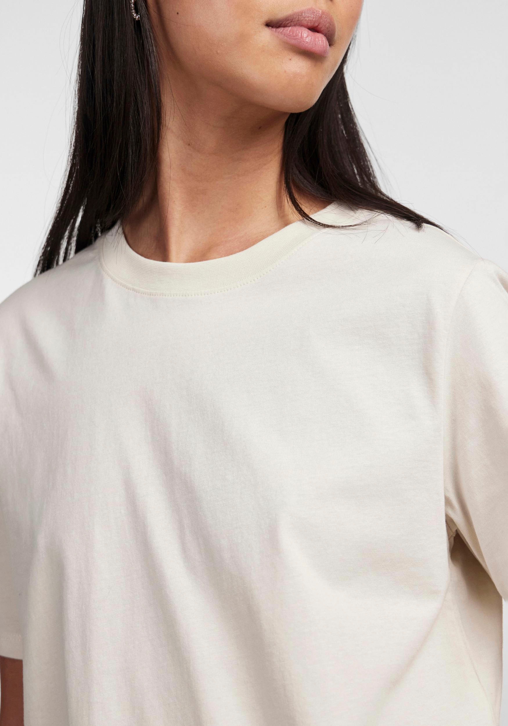 pieces Rundhalsshirt "PCRIA SS SOLID TEE NOOS BC" günstig online kaufen