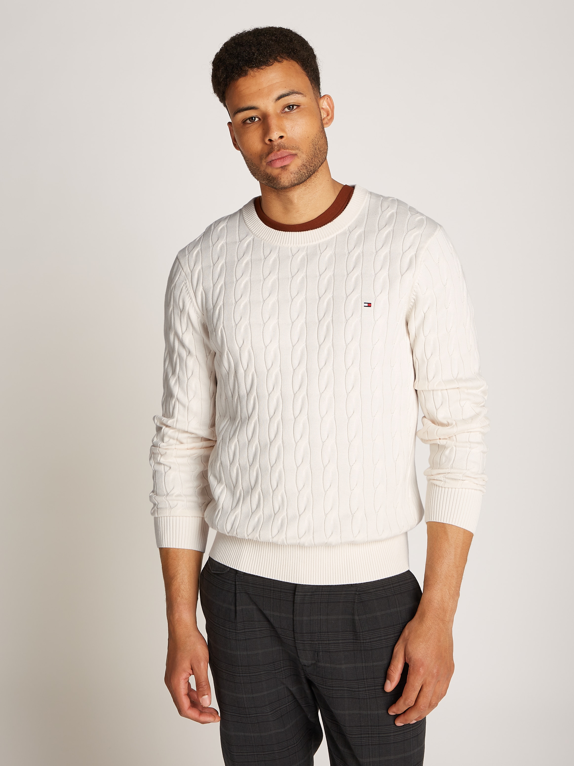 Tommy Hilfiger Strickpullover "CLASSIC CABLE CREW NECK" günstig online kaufen