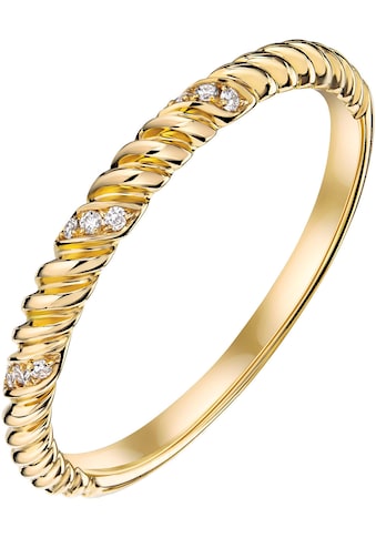 Fingerring »Schmuck Geschenk Gold 585 Goldring Twisted Diamond«