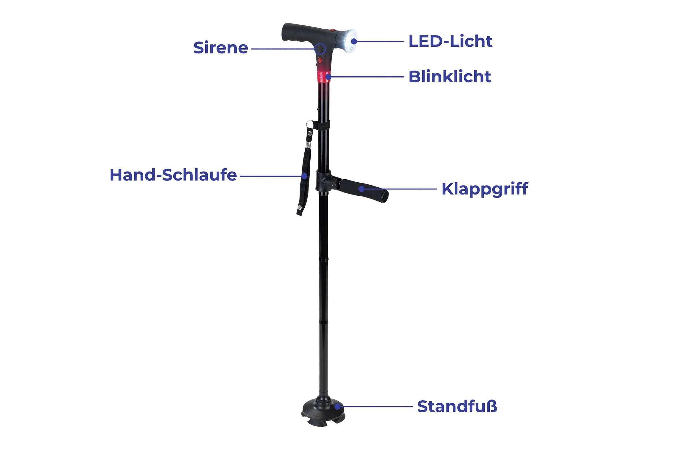 Maximex Gehstock »LED Geh- und Aufstehhilfe«, höhenverstellbar