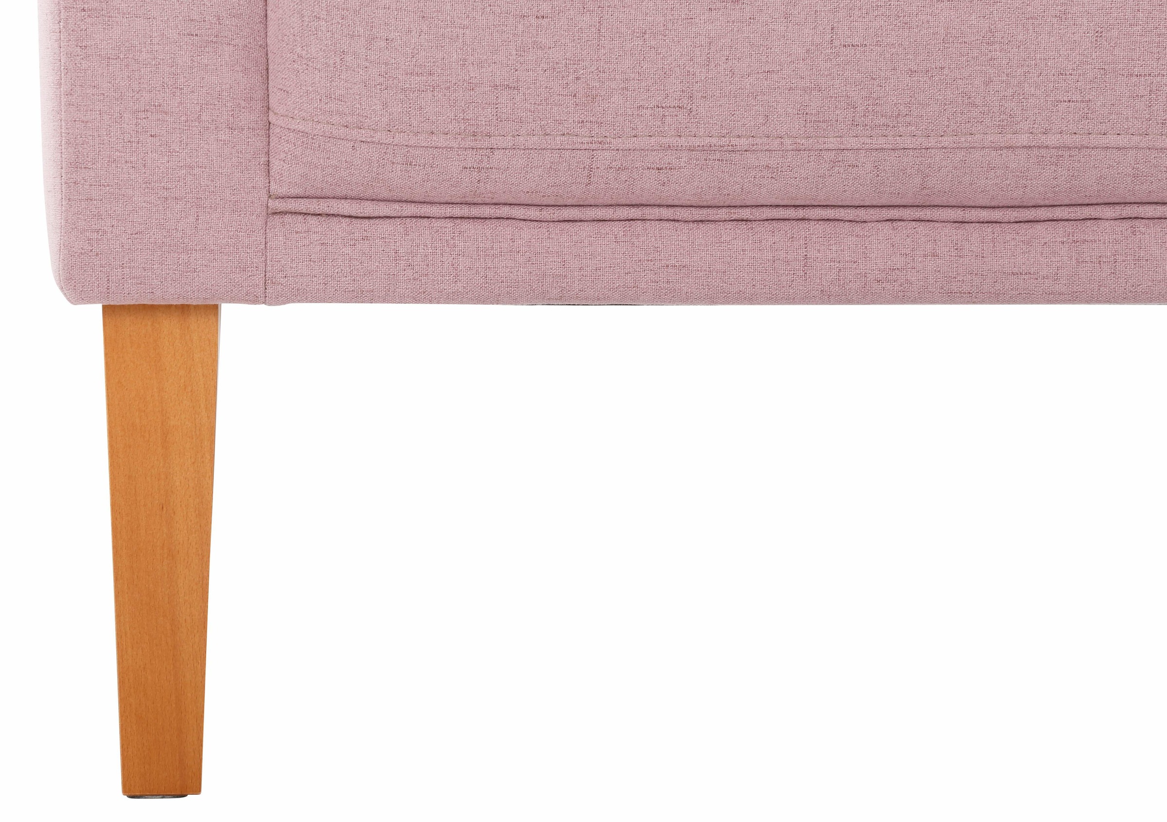 Eckbank HOME AFFAIRE "Fehmarn", rosa (flamingo), B:255cm H:98cm T:210cm, Strukturstoff (Zusammensetzung: 100% Polyester), Sitzbänke, Eckbank, wahlweise langer Schenkel links oder rechts 3