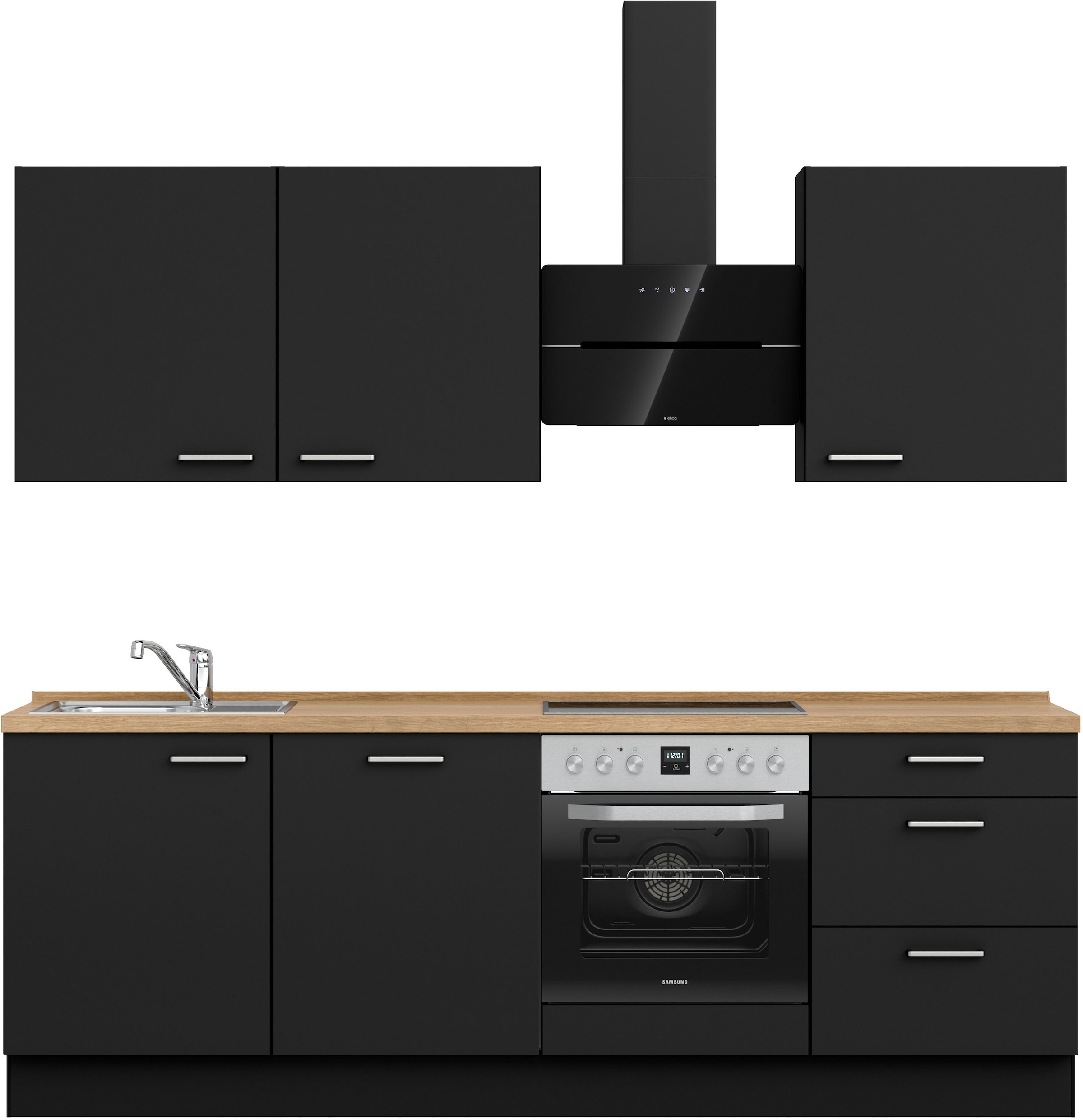 nobilia Küchenzeile ""Touch II", NEU: individuell anpassbar mit gratis Profi-Beratung" vormontiert, Breite 240 cm, Ausrichtung wählbar, wahlw. mit E-Geräten