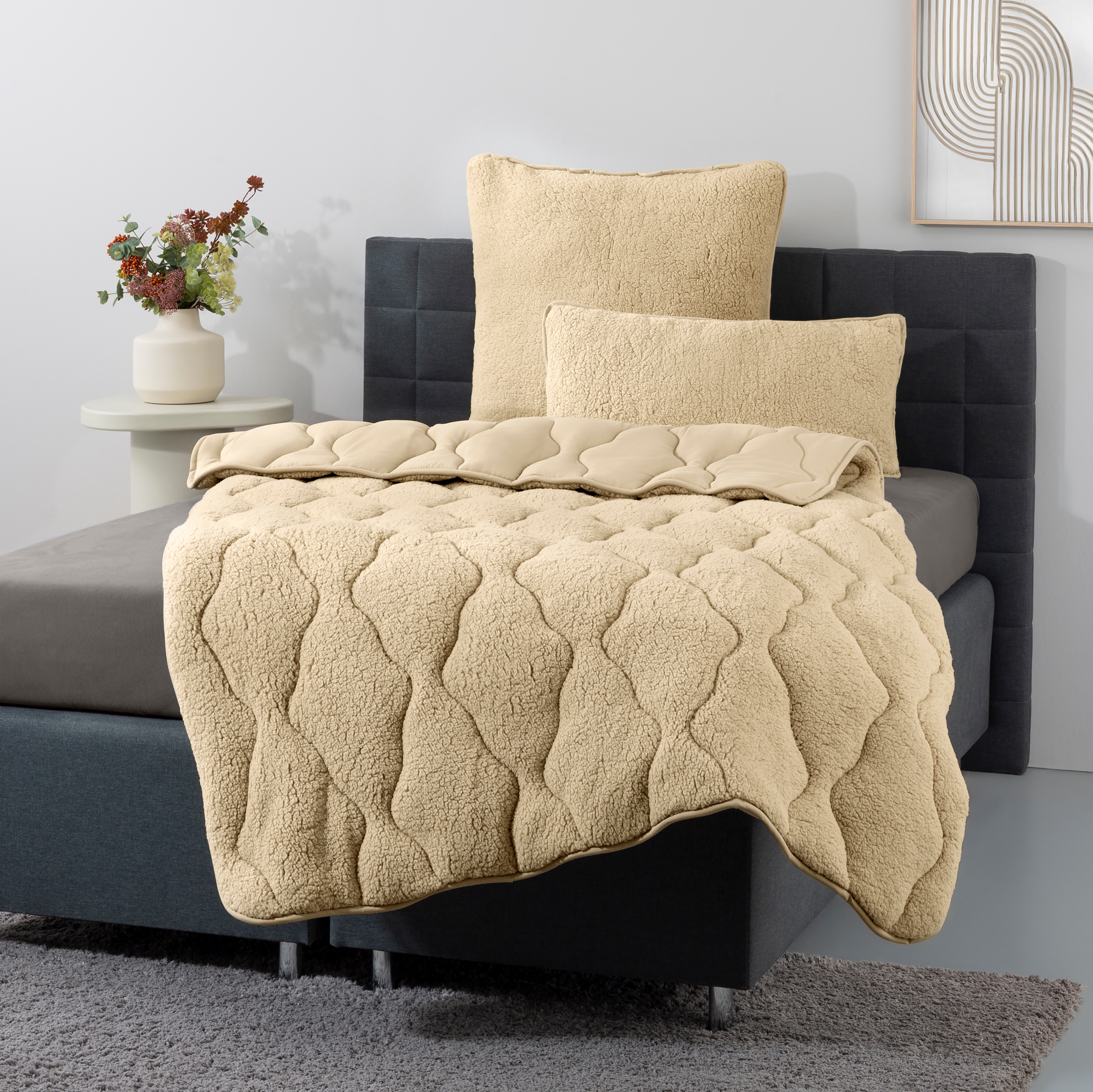 OTTO home 1100000002199 "Elvia, Teddy Plüsch Bettdecke" warm 1 Stk. tlg. Warme Winter Uni Bettdecke