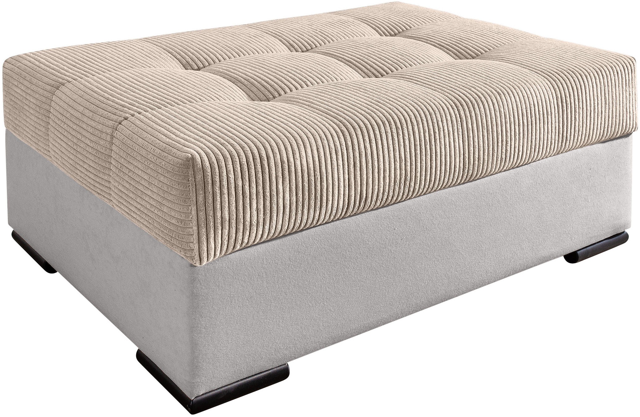 Hocker COLLECTION AB "Josy, B: 98 cm", silbergrau, taupe, B:98cm H:41cm T:68cm, 100%polyester, Hocker, Hocker, individuell zu kombinieren, Federkern