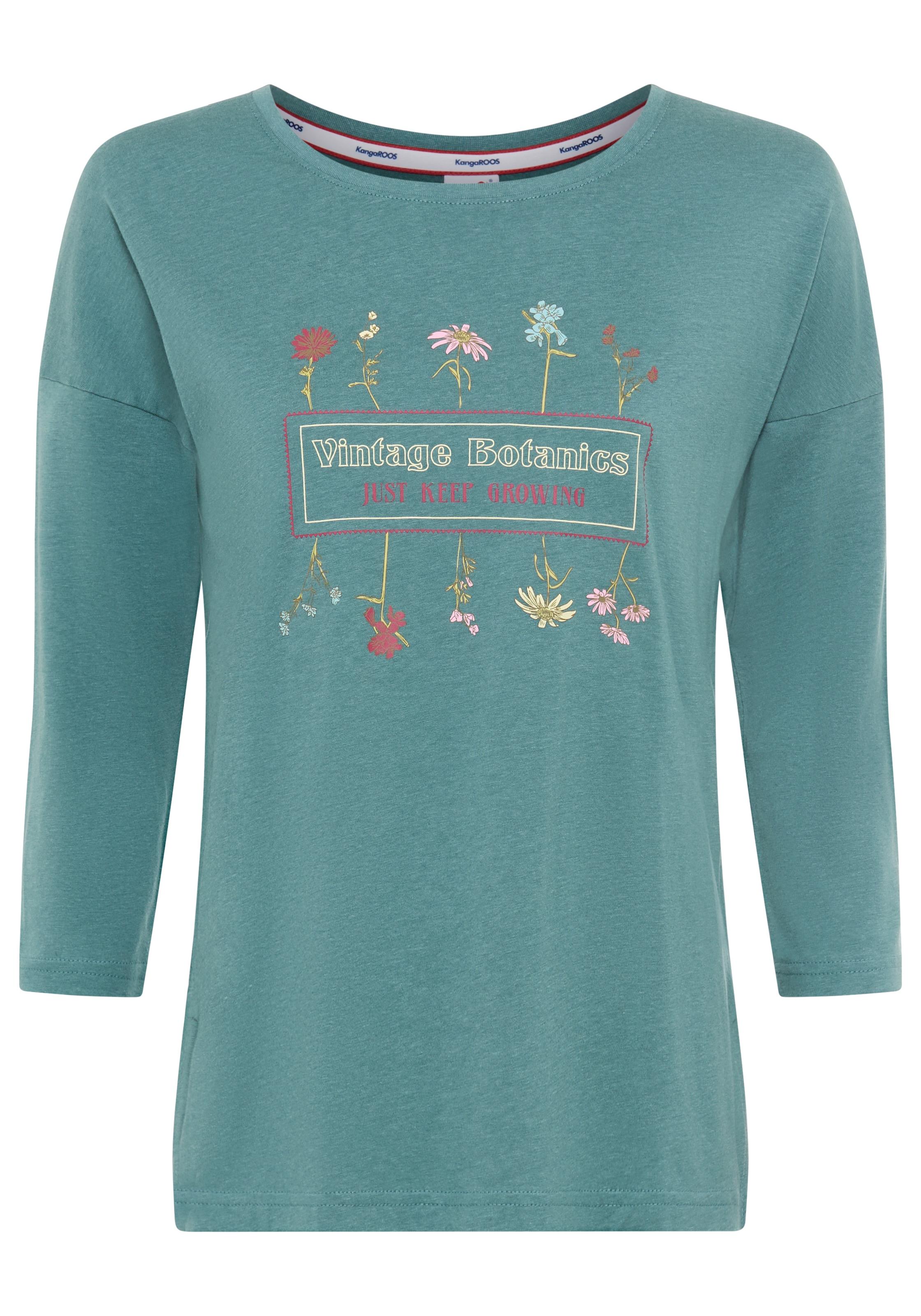 KangaROOS 3/4-Arm-Shirt Loose Fit Passform, 3/4-Ärmel, Rundhalsausschnitt