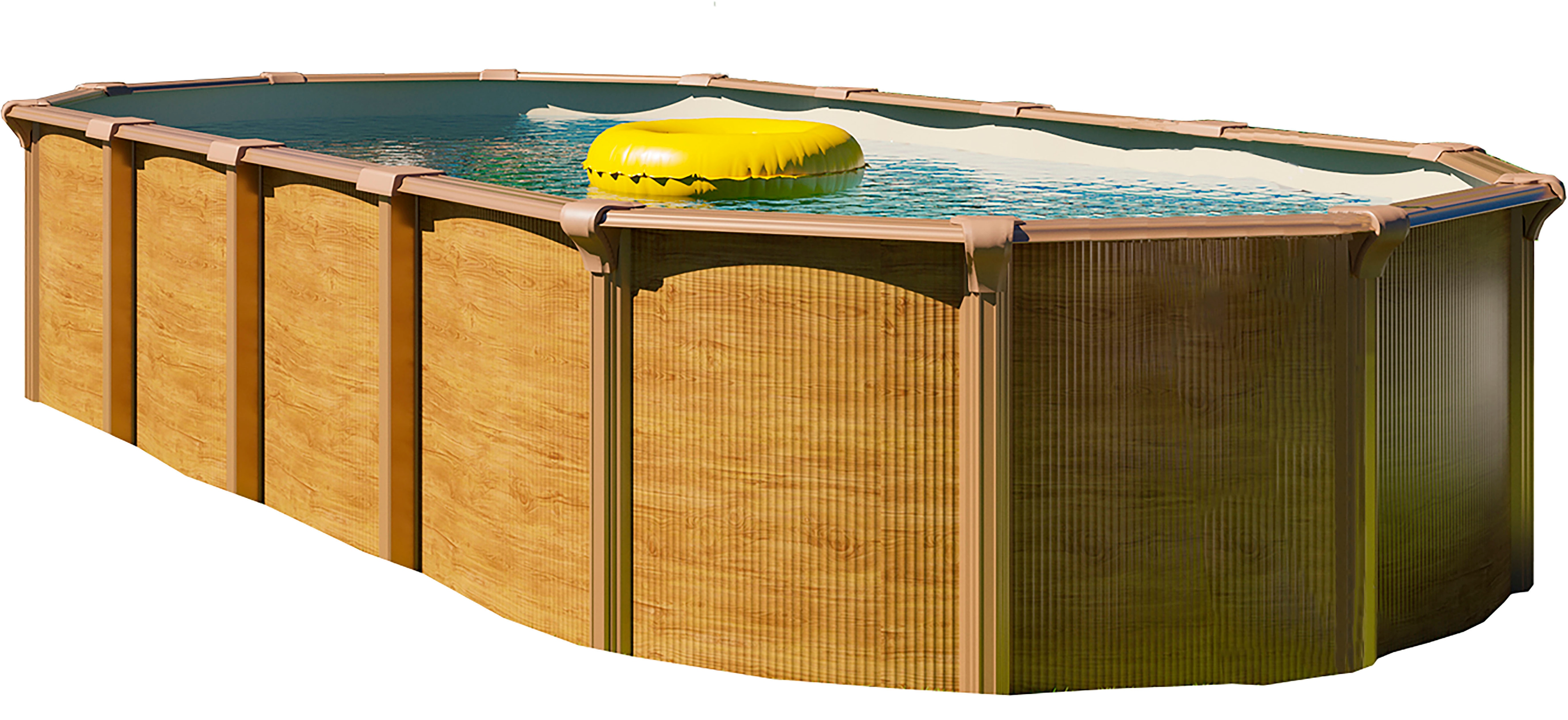 KWAD Ovalpool "Green line Evolution" 6,1x3,7x1,32 wood Folie in blau, sand oder grau erhältlich