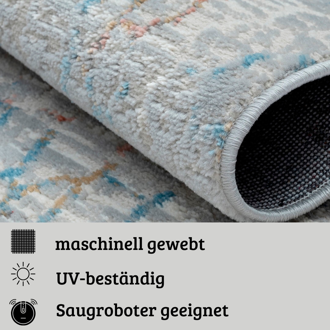 my home Teppich »Jaxyn«, rechteckig, 8 mm Höhe, Kurzflor, modernes Design, pflegeleicht, Wohnzimmer