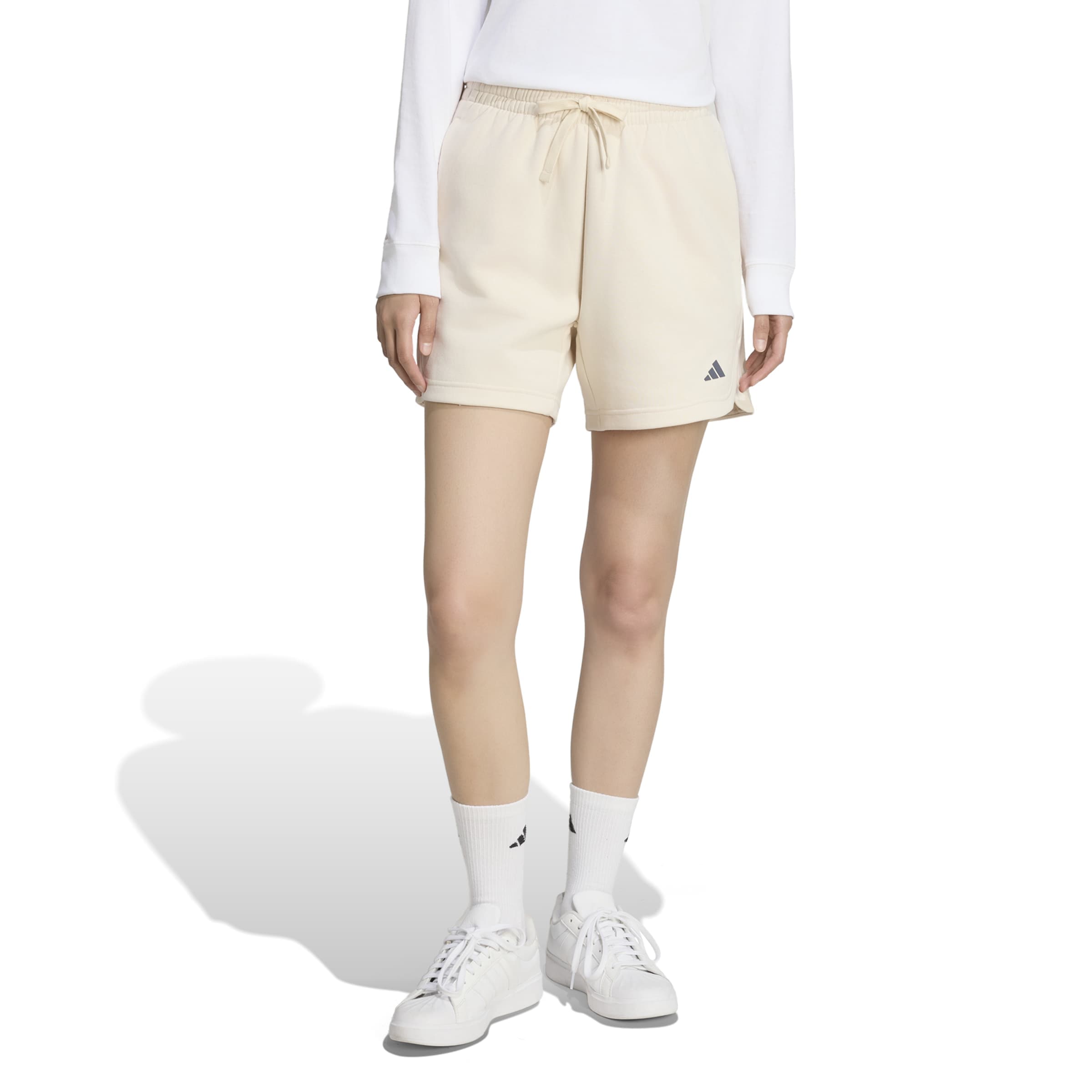 adidas Sportswear Shorts "3-STREIFEN STUDIO FLEECE, LOCKER GESCHNITTEN" für sportliche Aktivitäten, aus Baumwolle, mit Kordelverschluss