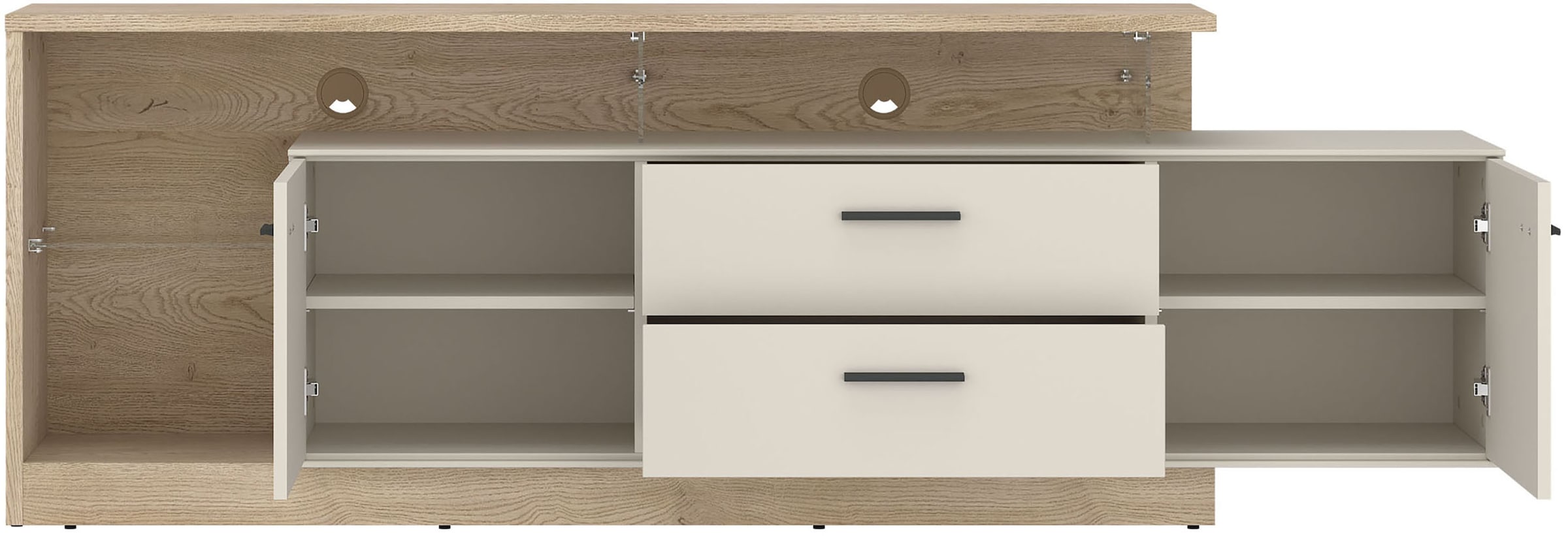 Home affaire Lowboard modernes Lowboard, Breite ca.191,5 cm, 2 Türen und 2 Schubkasten