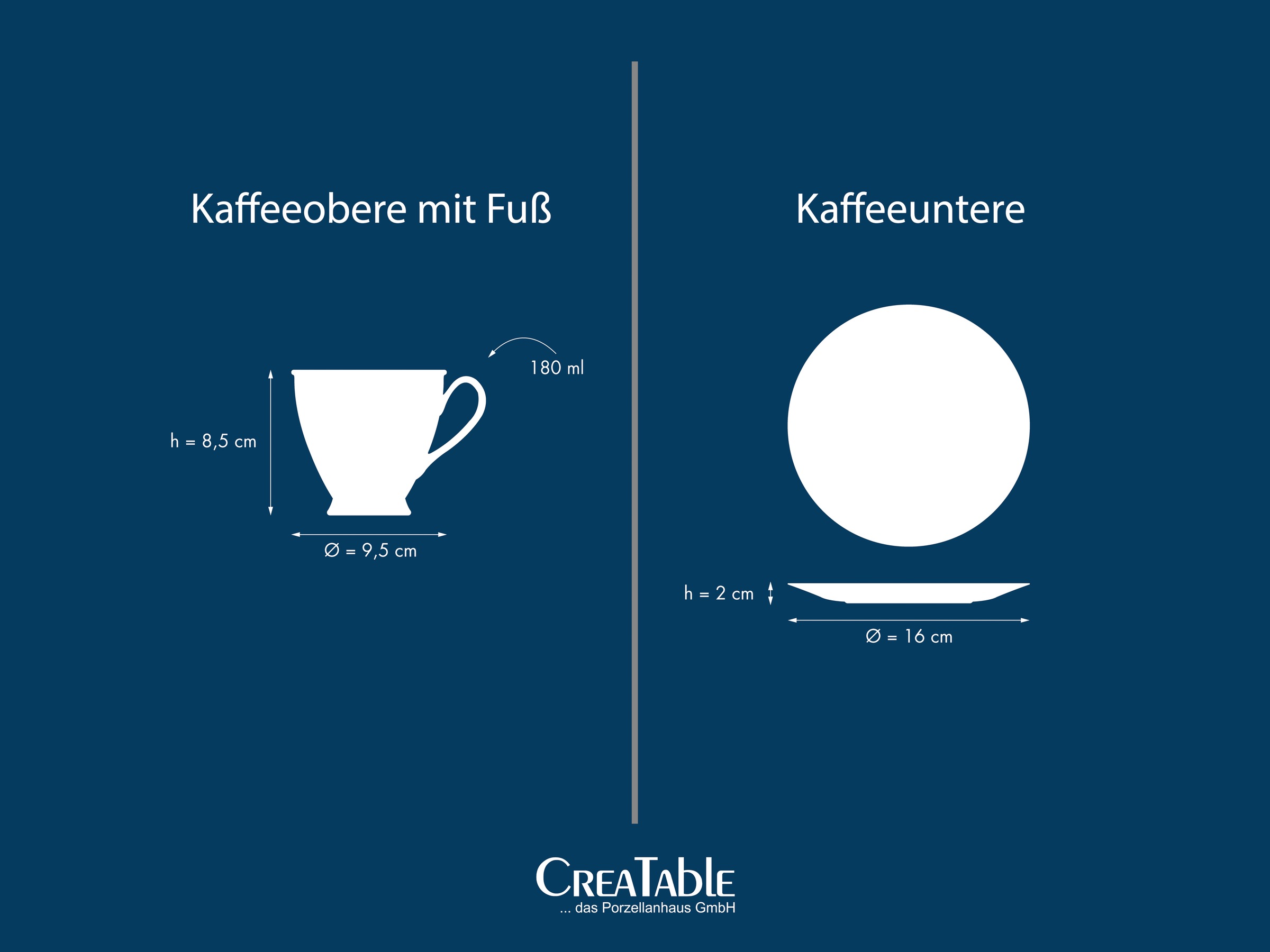 CreaTable Tasse »Valencia Weiß, Kaffeeset, 12-tlg.« Elegant, Boho Chic