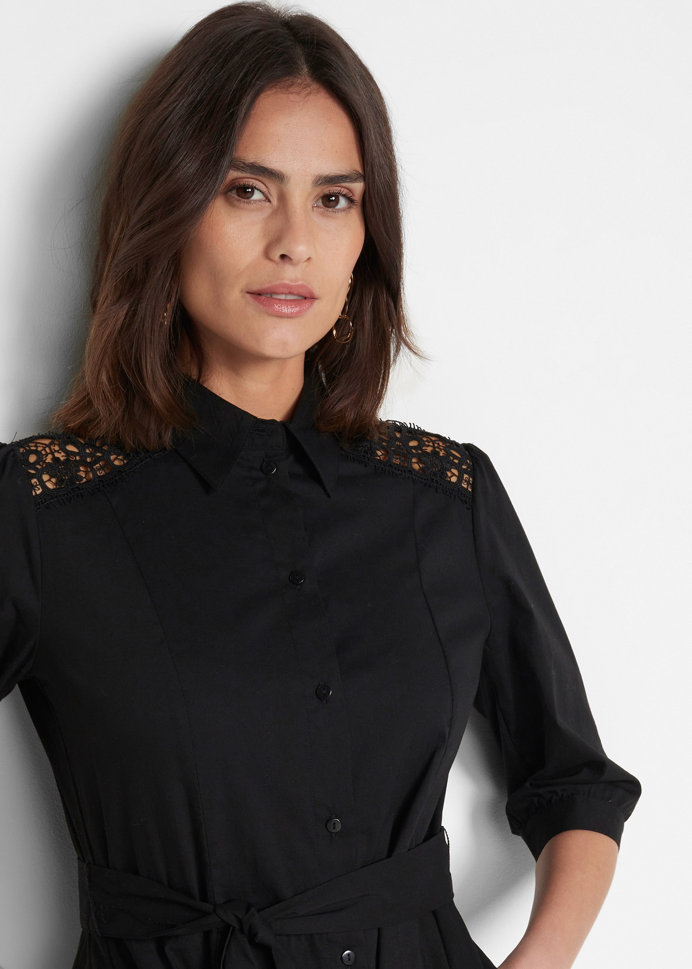 bonprix 2-in-1-Kleid Set, 2 tlg. für Businessmode, aus Baumwolle, ausgestellte Passform