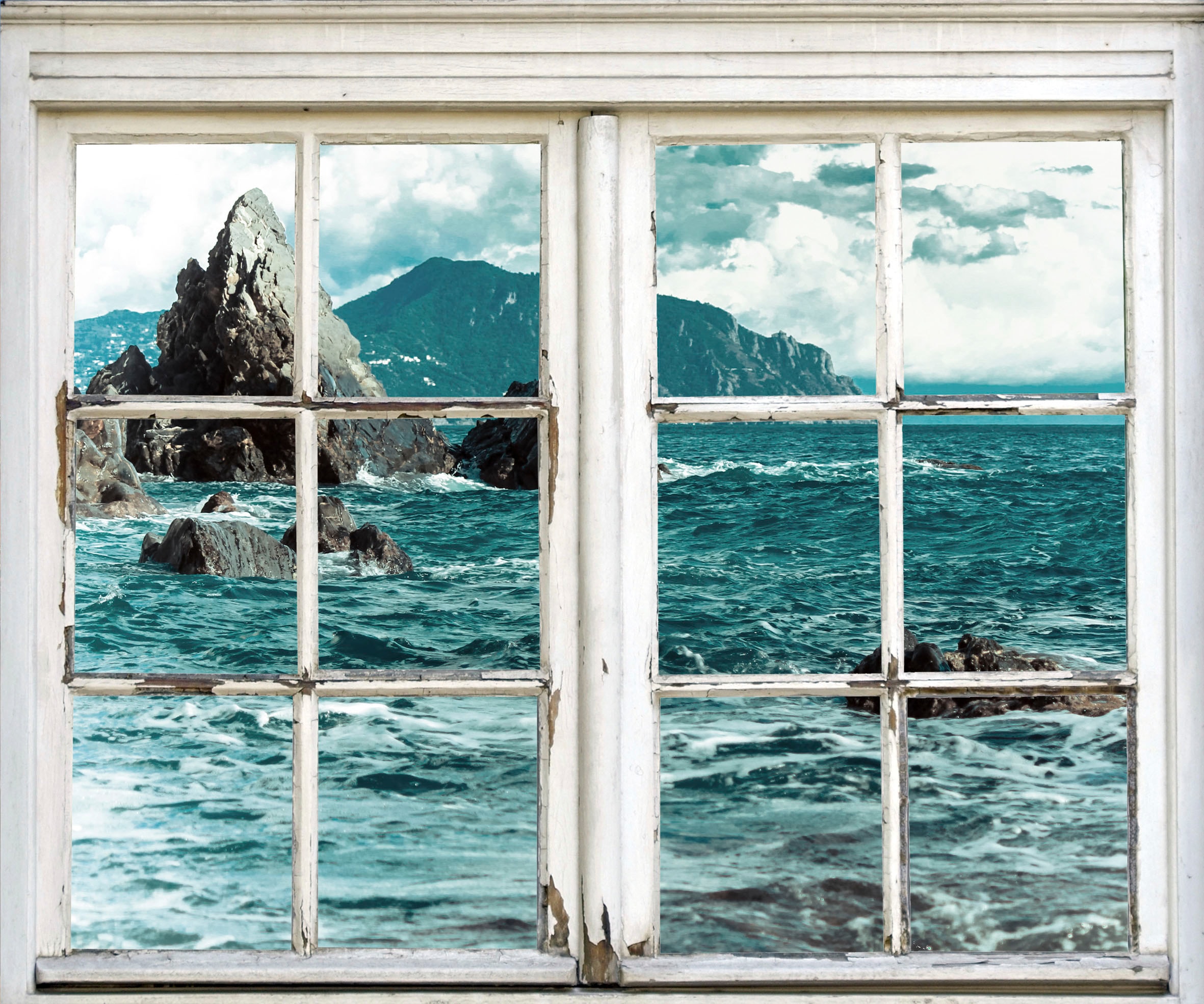 queence Wandsticker »Küste«, Wandsticker, Wandbild, selbstklebend, 3D, Fenster