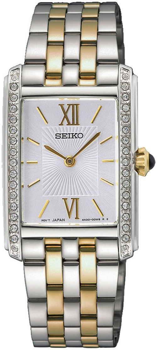 Seiko Quarzuhr, Armbanduhr, Damenuhr, Edelstahlarmband, Hardlexglas