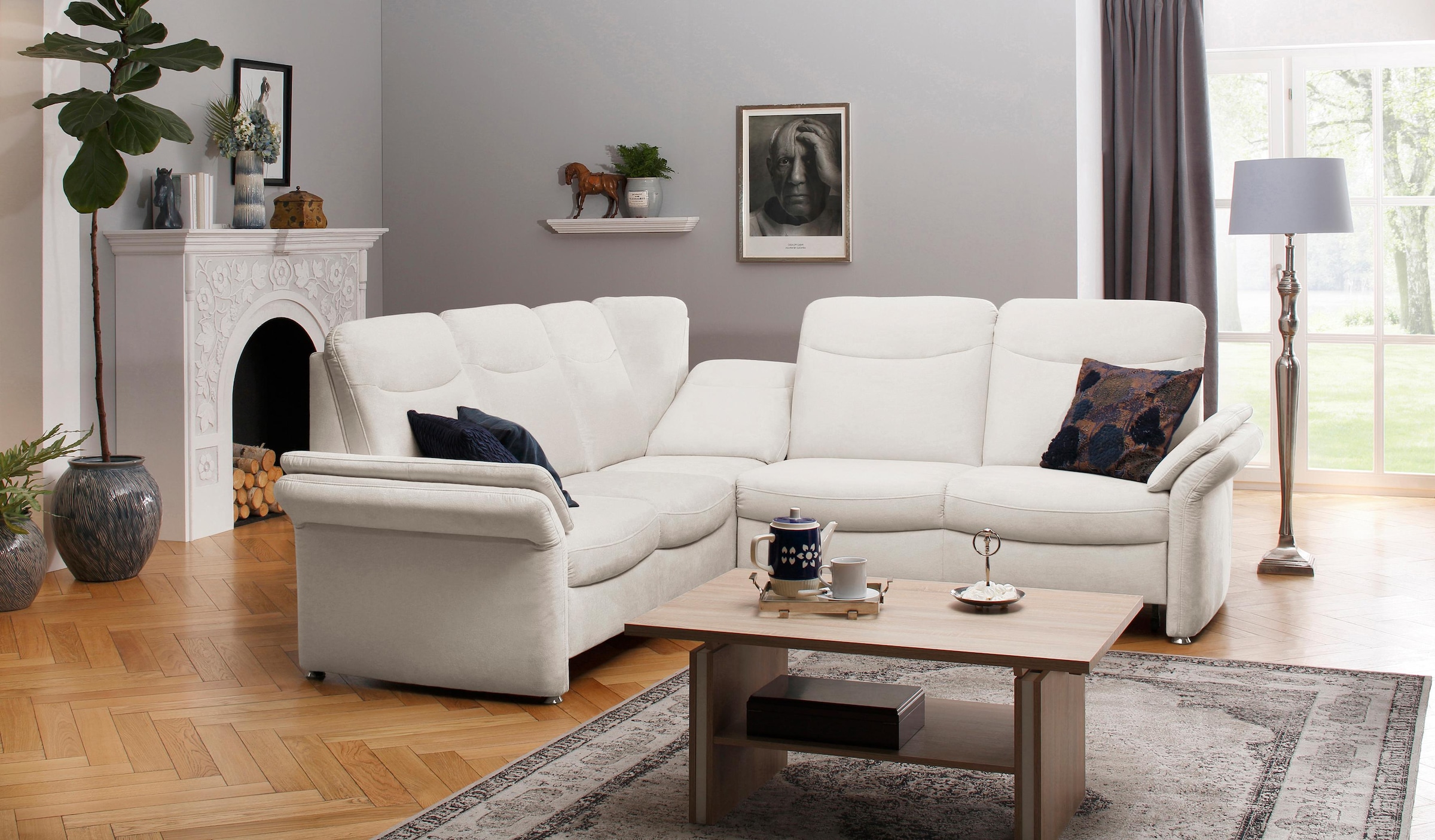 Home affaire Ecksofa »Tahoma L-Form«, mit Armlehnfunktion, wahlweise Bettfunktion, Schublade, Relaxfunktion