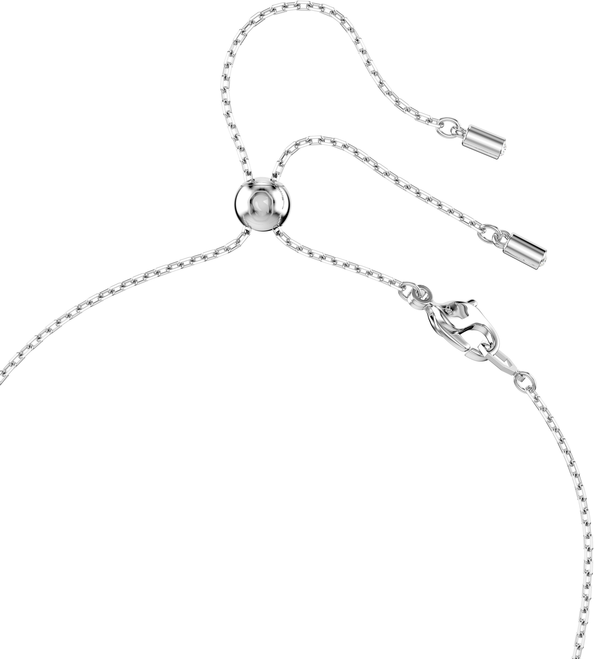 Y-Kette SWAROVSKI "Schmuck Geschenk Constella Y-Halskette", silber (metallfarben, kristallweiß, weiß), Halsketten, Damen, Metall Perlen, L: 48 B: 6mm, Metall, Perlen, mit Swarovski Zirkonia (synth.) - mit Swarovski Perle, B:6mm 8