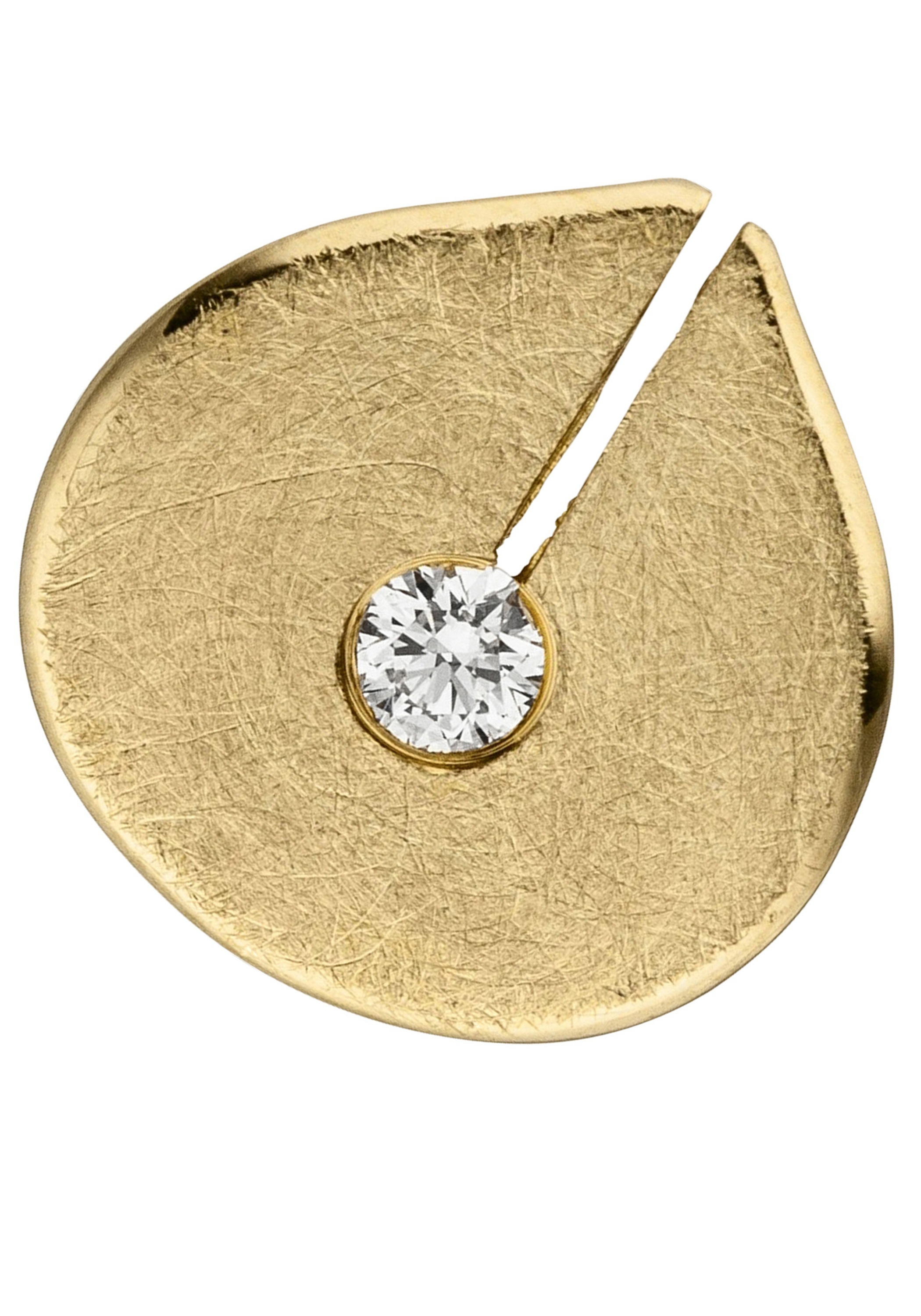 JOBO Damen Kettenanhänger "Kleiner Anhänger Goldanhänger 11 mm", SI = kleine Einschlüsse, Diamanten Gelbgold 585gelbgold 585, Diamanten, Gelbgold