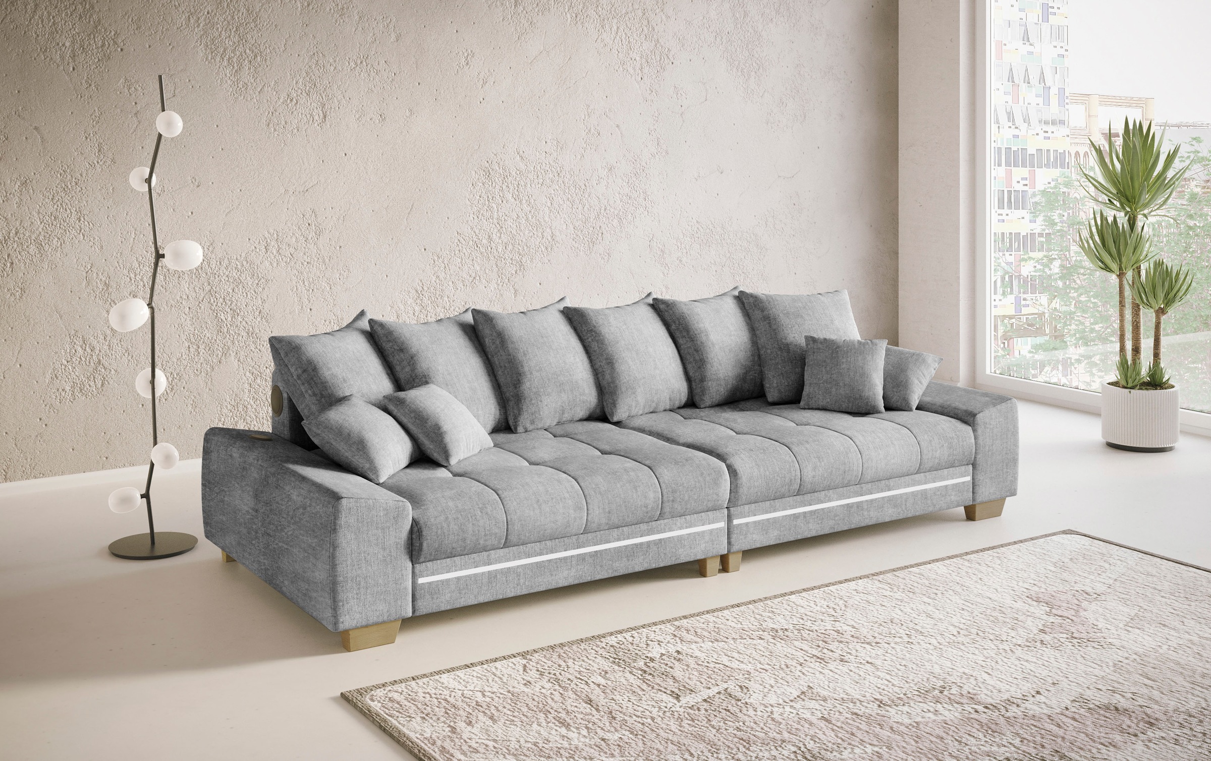Mr. Couch Big-Sofa »Nikita II«, mit RGB-LED, Bluetooth-Soundsystem, Kaltschaum