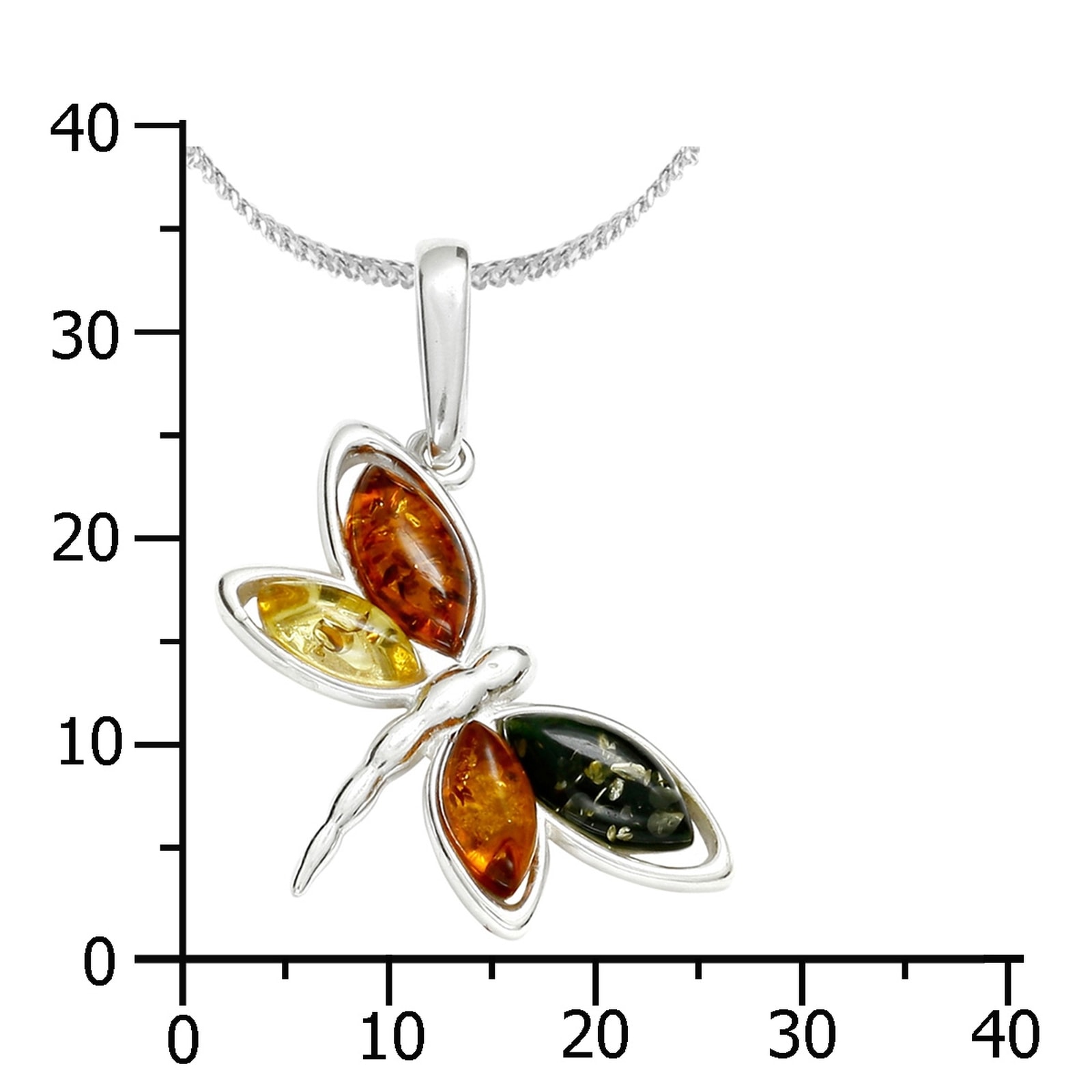 OSTSEE-SCHMUCK Kette mit Anhänger »- Schmetterling - Silber 925/000 - Bernstein«