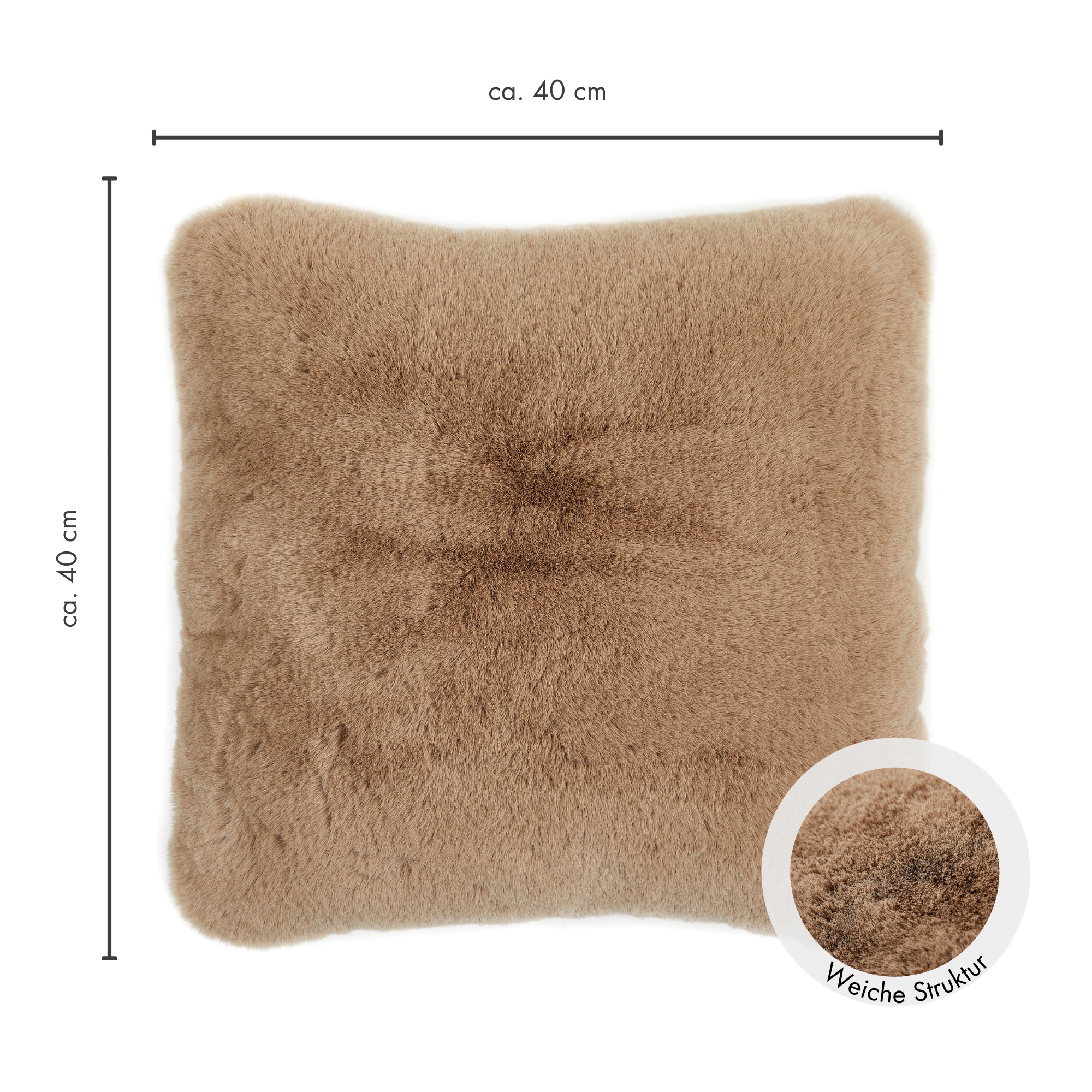 LUXOR living Fellkissen »Dekokissen Novara«, Kunstfell, eckig, 40x40 cm, sehr weich, mit Füllung, Wohnzimmer