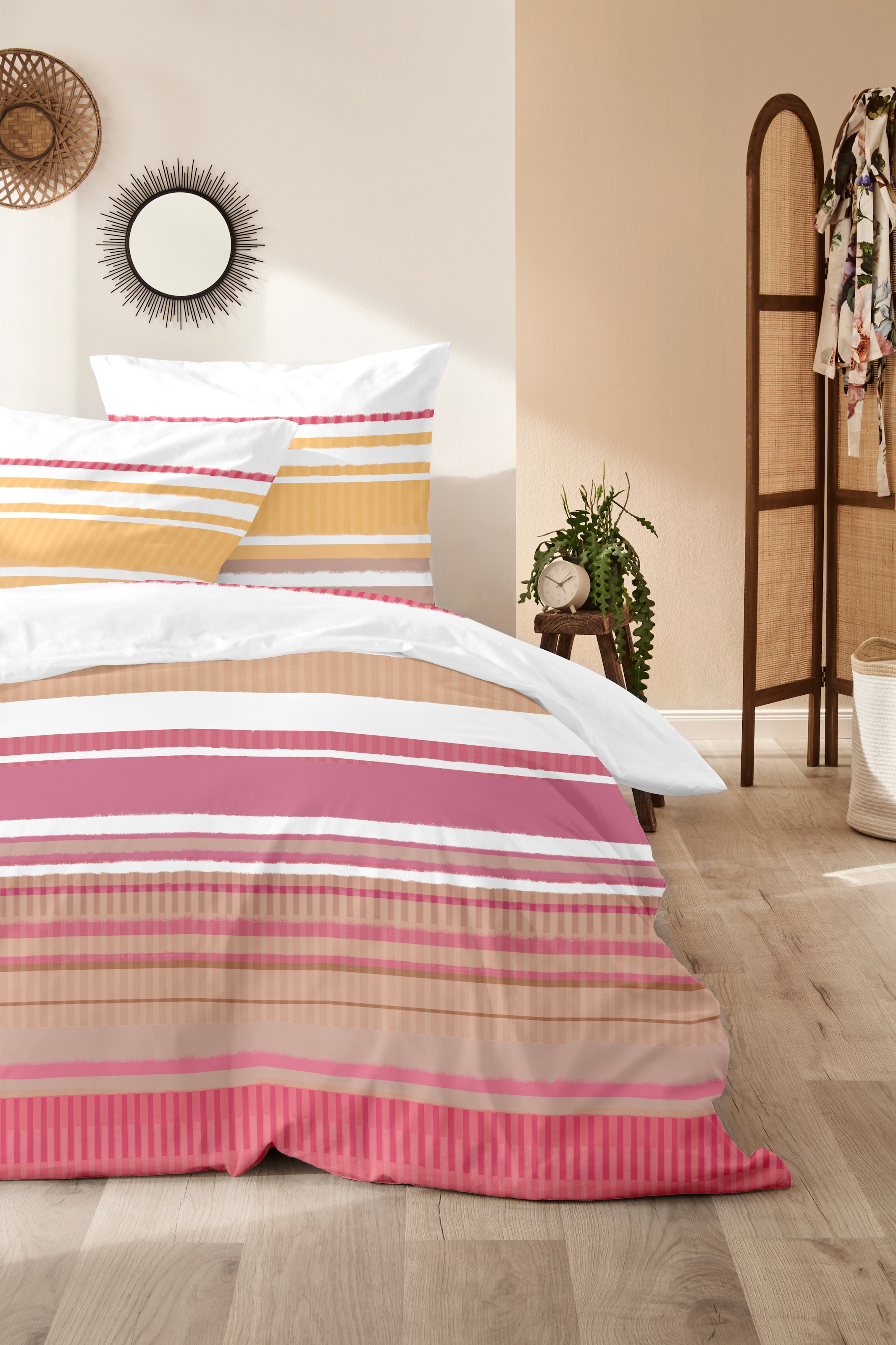 Primera Bettwäsche »Perkal-Bettwäsche Summer Stripe«, mit modernen Streifen