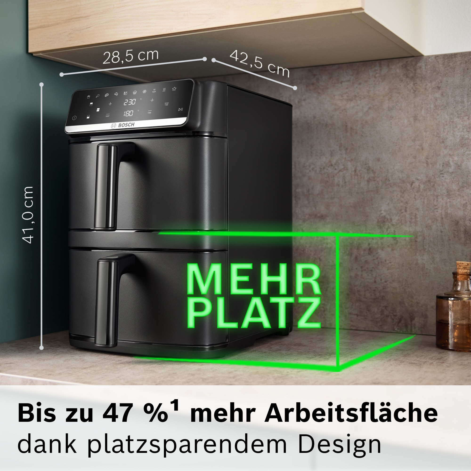 Bosch Serie 6, Double Stack Air Fryer 12l 2800W Schwarz