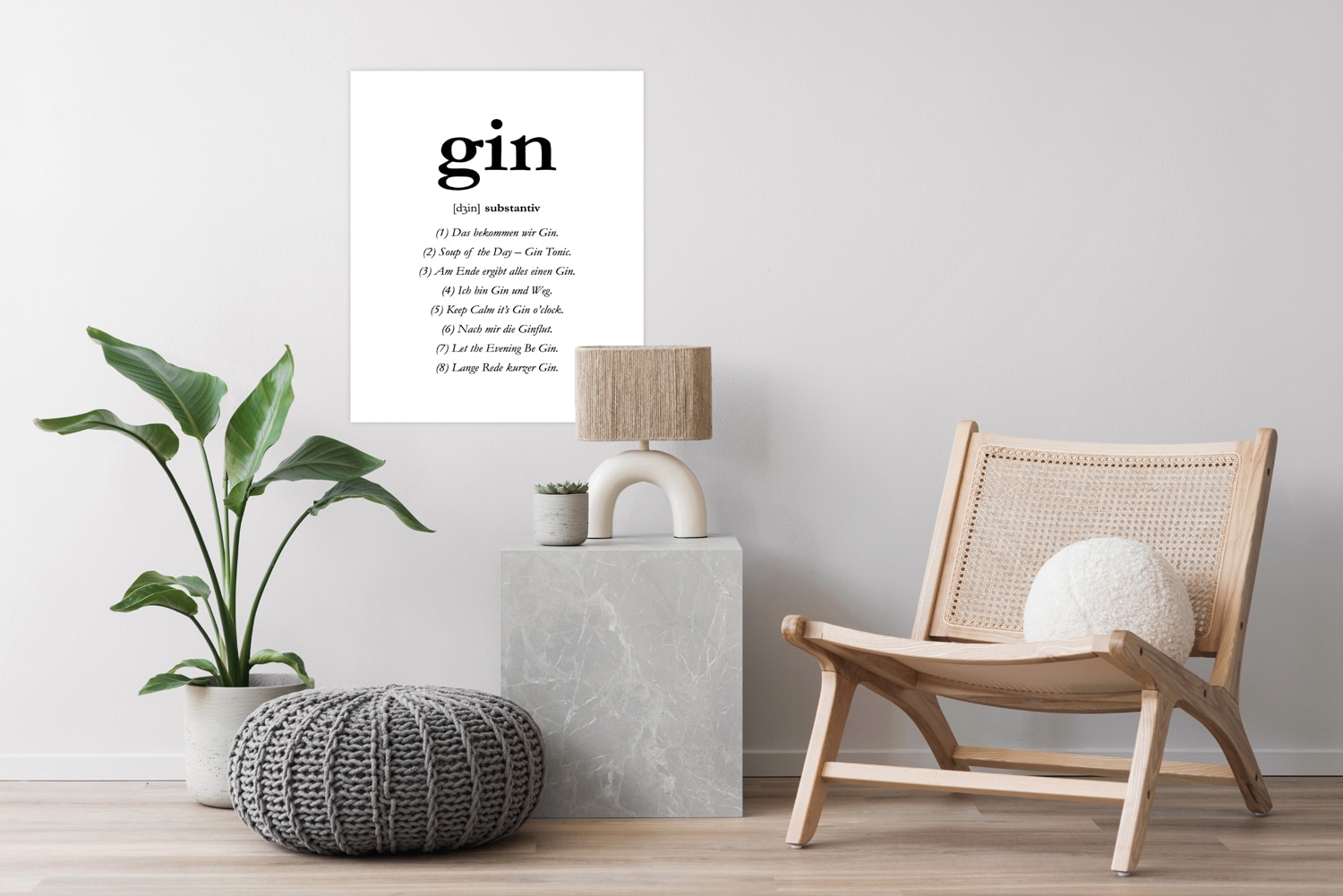 queence Poster "Gin", Schriftzug-Schwarz-Weiß-Sprüche & Texte, (1 St.) günstig online kaufen