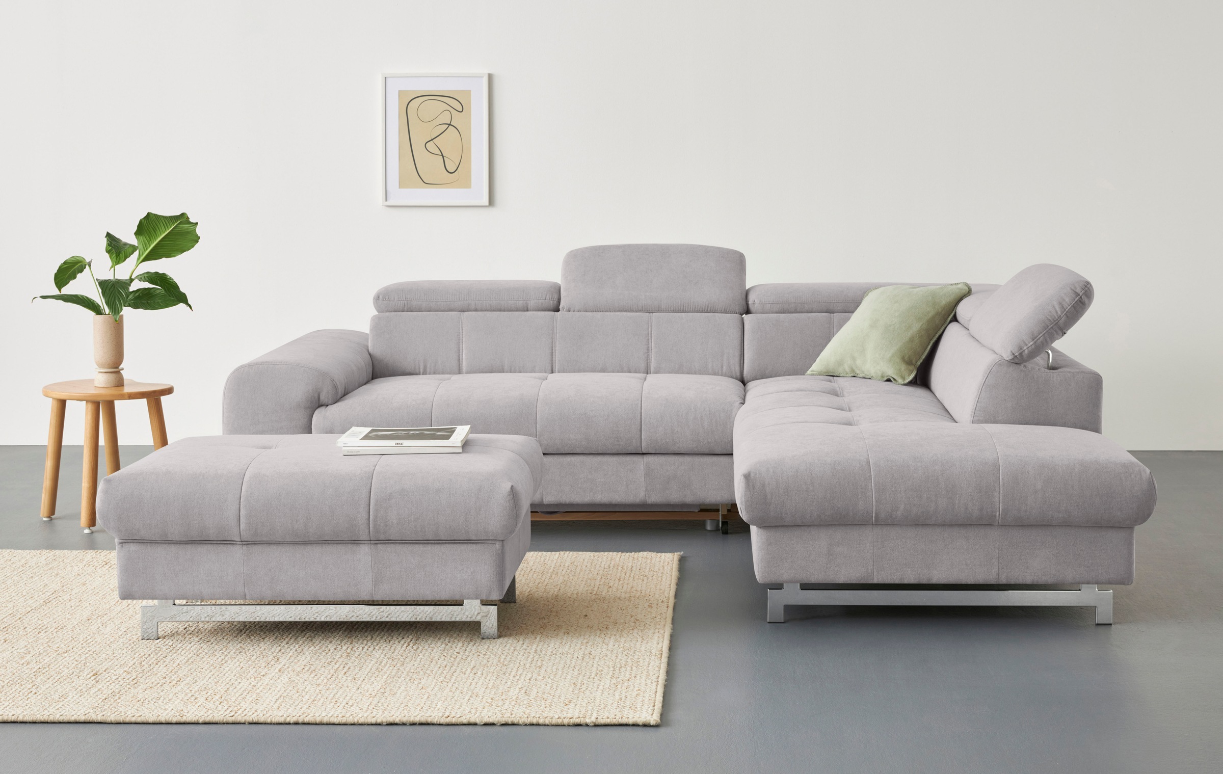 COTTA Ecksofa »Chef L-Form«, mit Kopfteilverstellung, wahlweise mit Bettfunktion