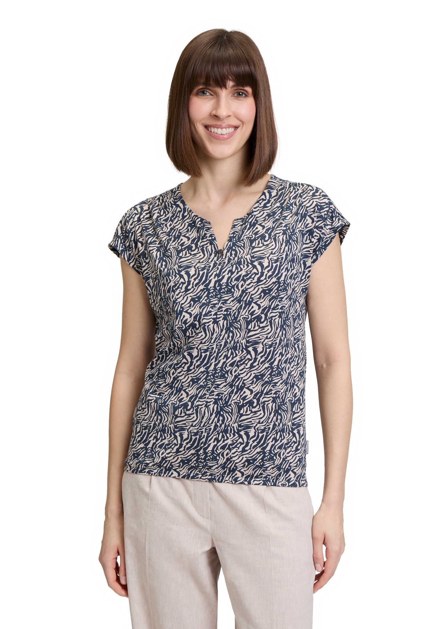 Betty&Co Kurzarmshirt "Betty & Co Damen Blusenshirt mit Gummizug", (1 tlg.) günstig online kaufen