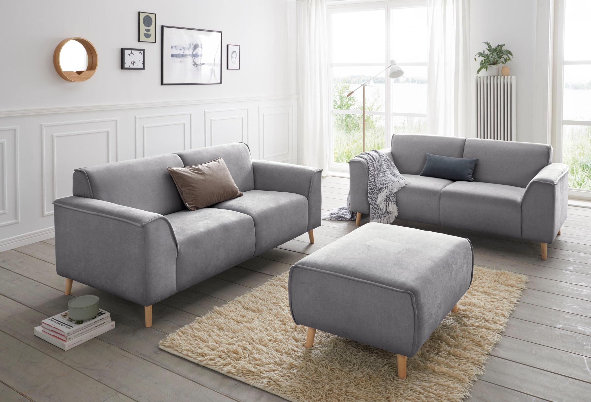 Home affaire 2-Sitzer "Janek Scandic Design, elegant und zeitlos" mit Feder günstig online kaufen