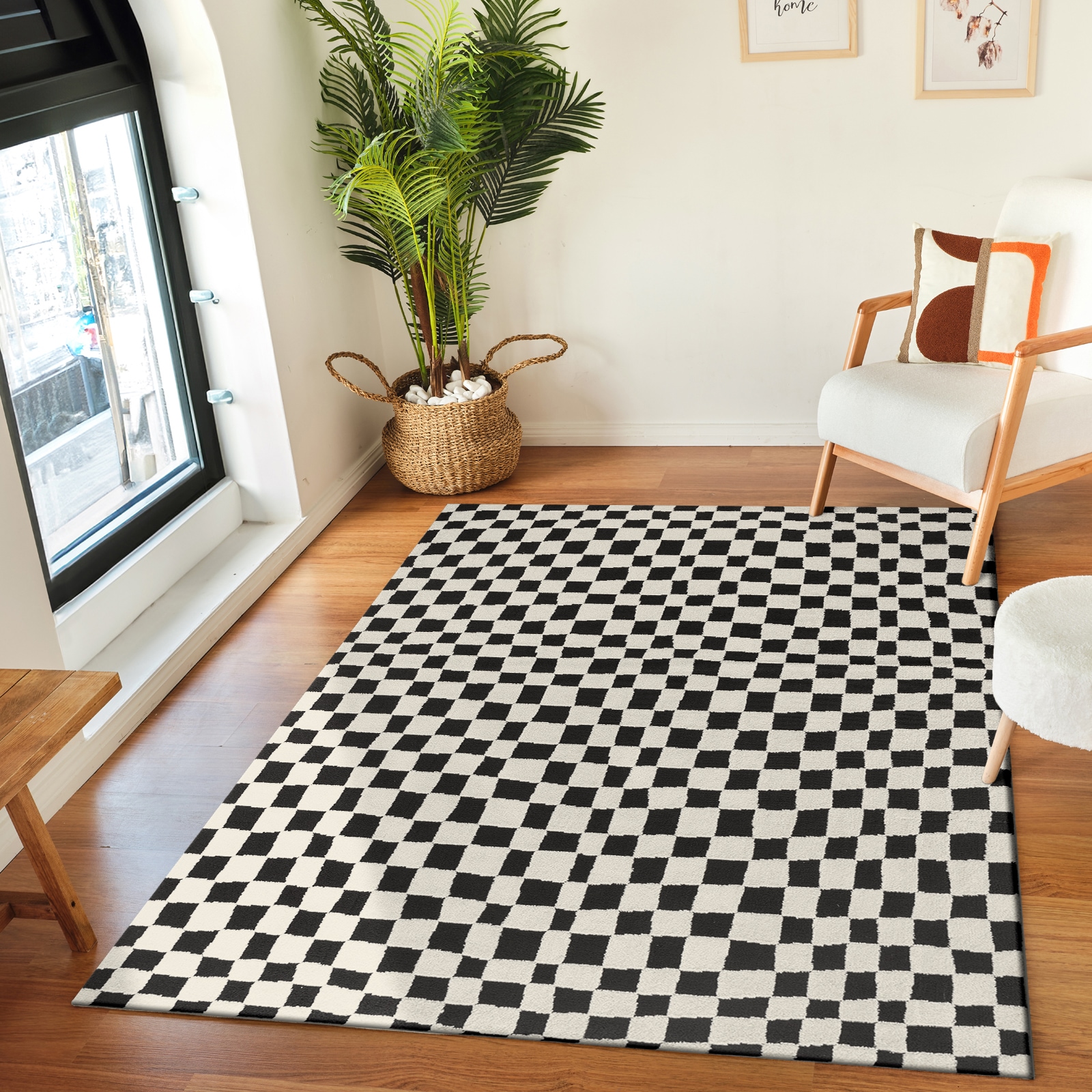 Livabliss Teppich »INCHON«, rechteckig, 14 mm Höhe, Skandinavischer Teppich mit Karomuster, Kurzflor Wohnzimmerteppich