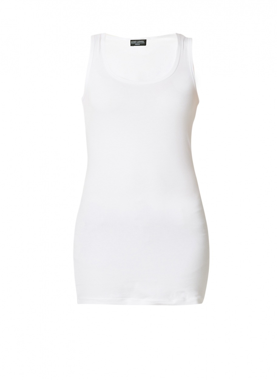 Longtop BASE LEVEL CURVY, Damen, Gr. 52, weiß, Jersey, Obermaterial: 94% Baumwolle, 6% Elasthan, unifarben, Basic, normal Po-bedeckend, Rundhals, Tops, mit weitem Rundhalsausschnitt 3