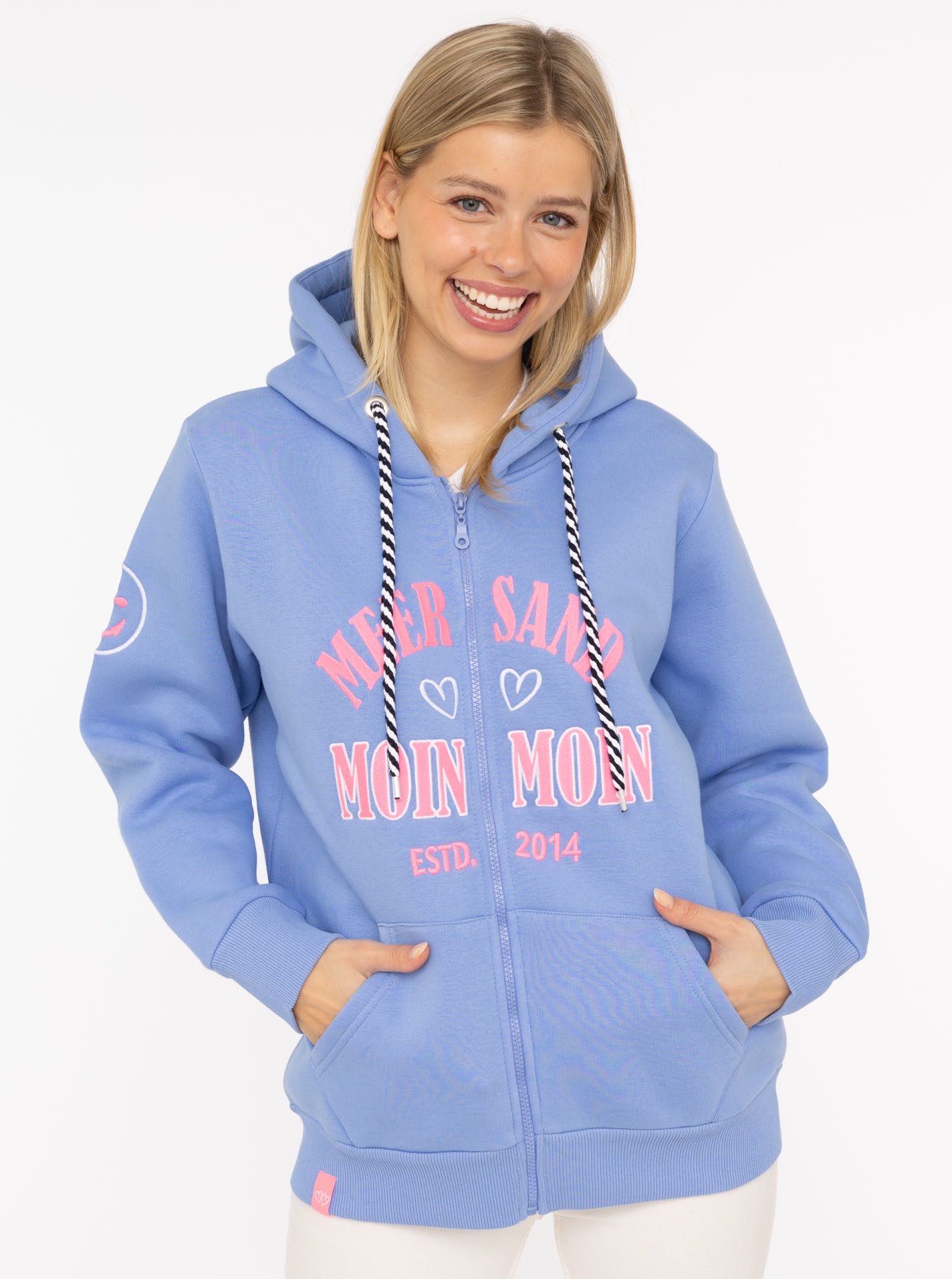 Zwillingsherz Sweatjacke ""Moin Moin"", Kapuze, Langarm, Reißverschluss, mo günstig online kaufen
