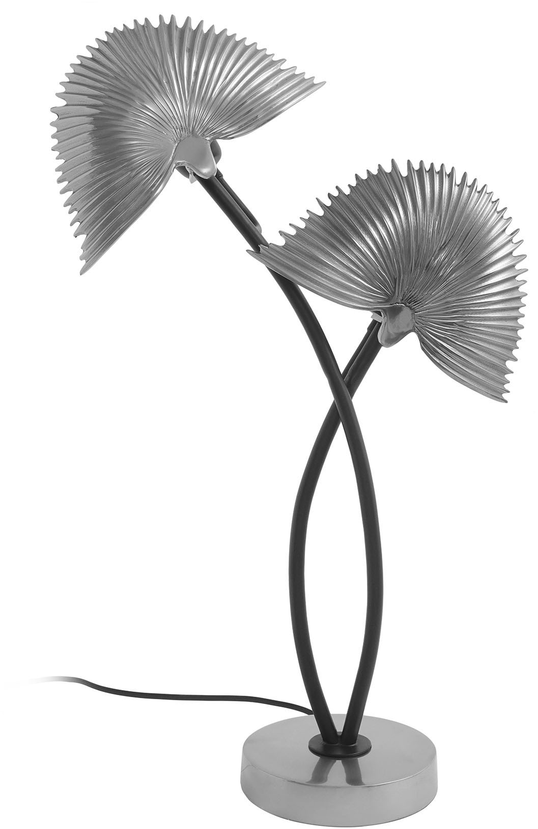 KAYOOM Tischleuchte "Tischlampe Twinflame 125", 2, H: 60cm, 1 Stk., silber, Wohnzimmer, Leuchten, Dekorative Tischlampe mit zwei Lichtobjekten aus