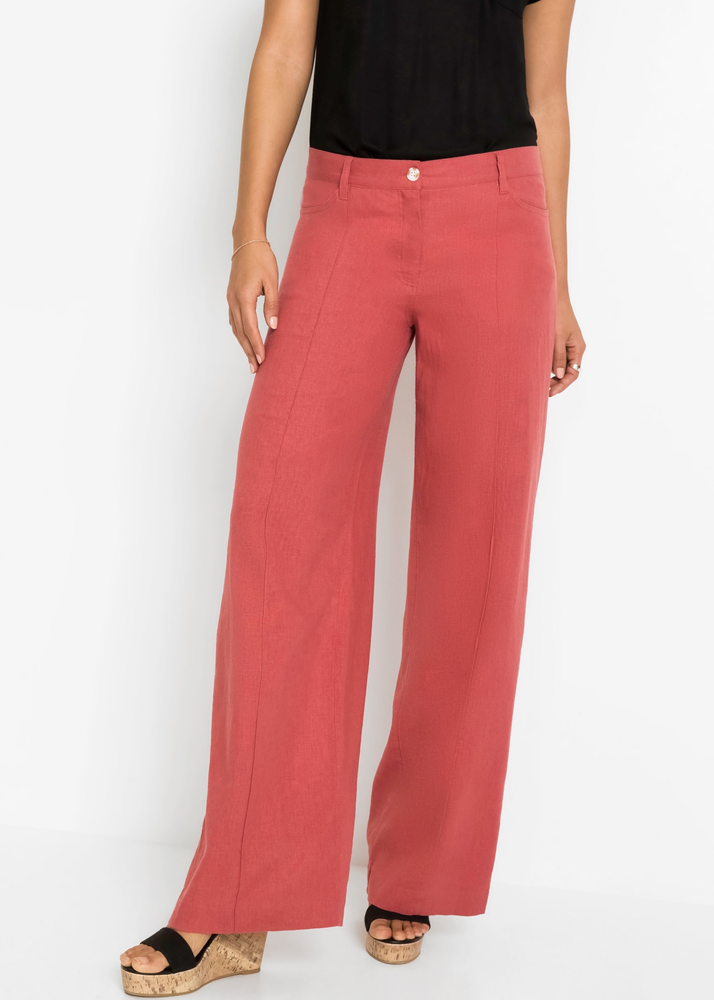 bonprix Palazzohose aus Leinen und Viskose, Loose Fit, eleganter Stil