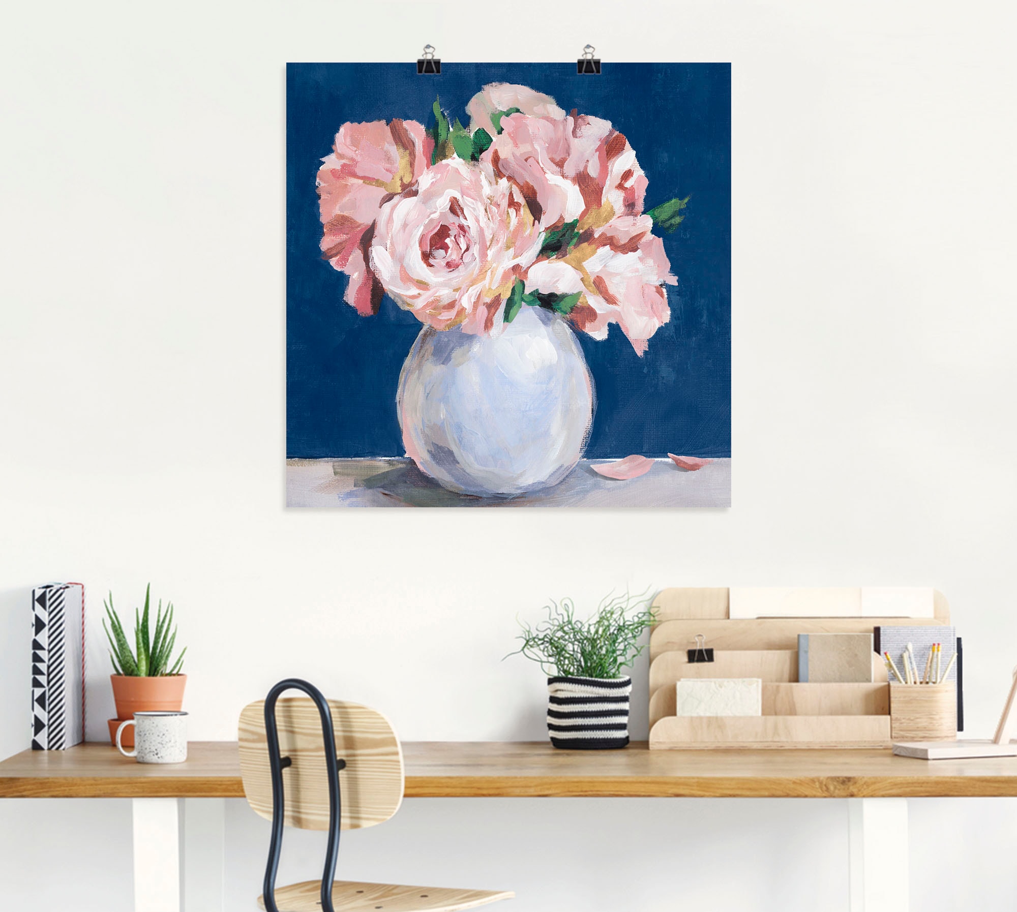 Artland Wandbild »Süße Pfingstrosen in der Vase«, Blumenbilder, (1 St.), als Leinwandbild, Poster in verschied. Größen