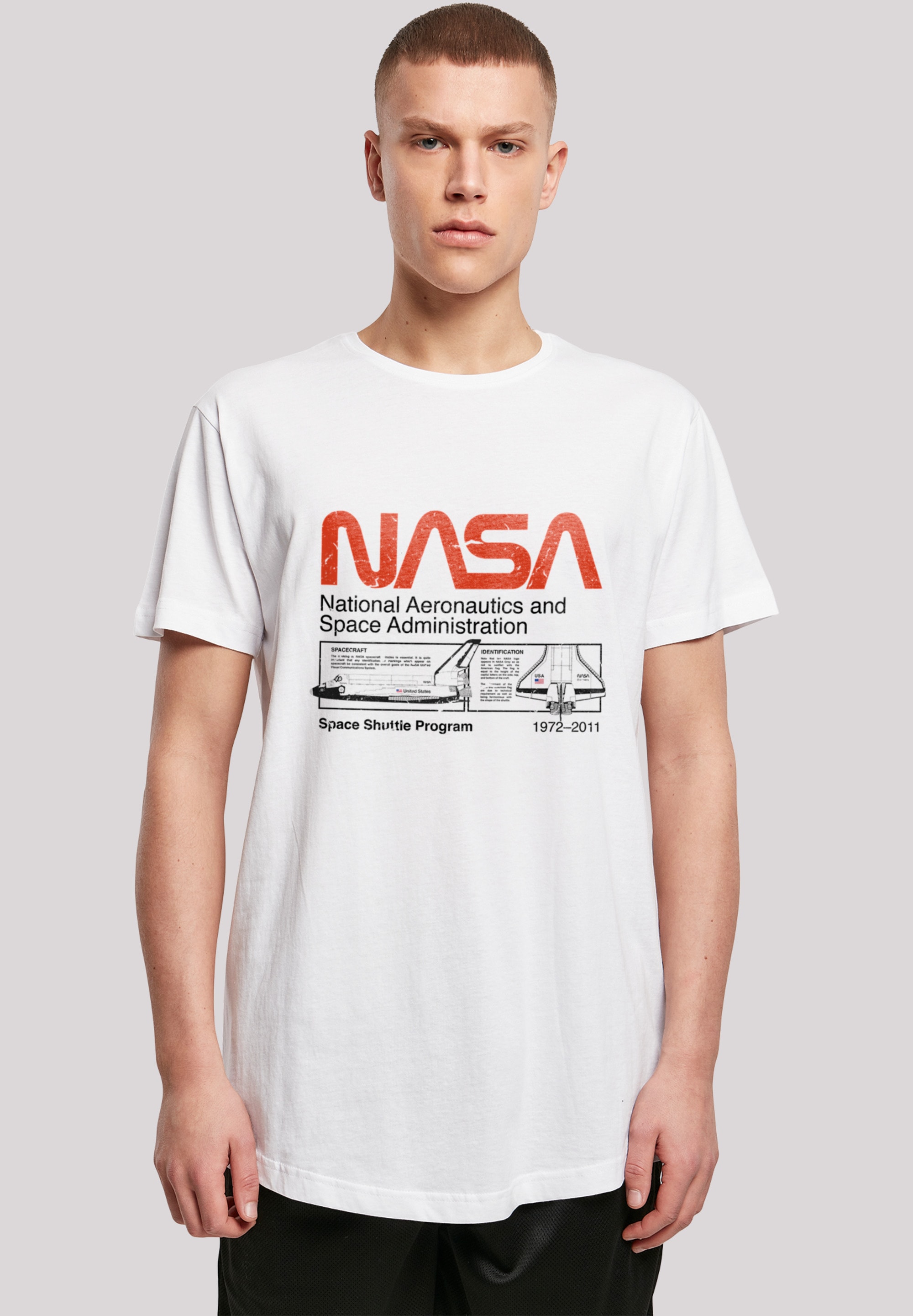 T-Shirt »NASA Classic Space Shuttle White«, Herren,Premium Merch,Lang,Longshirt,Bedruckt