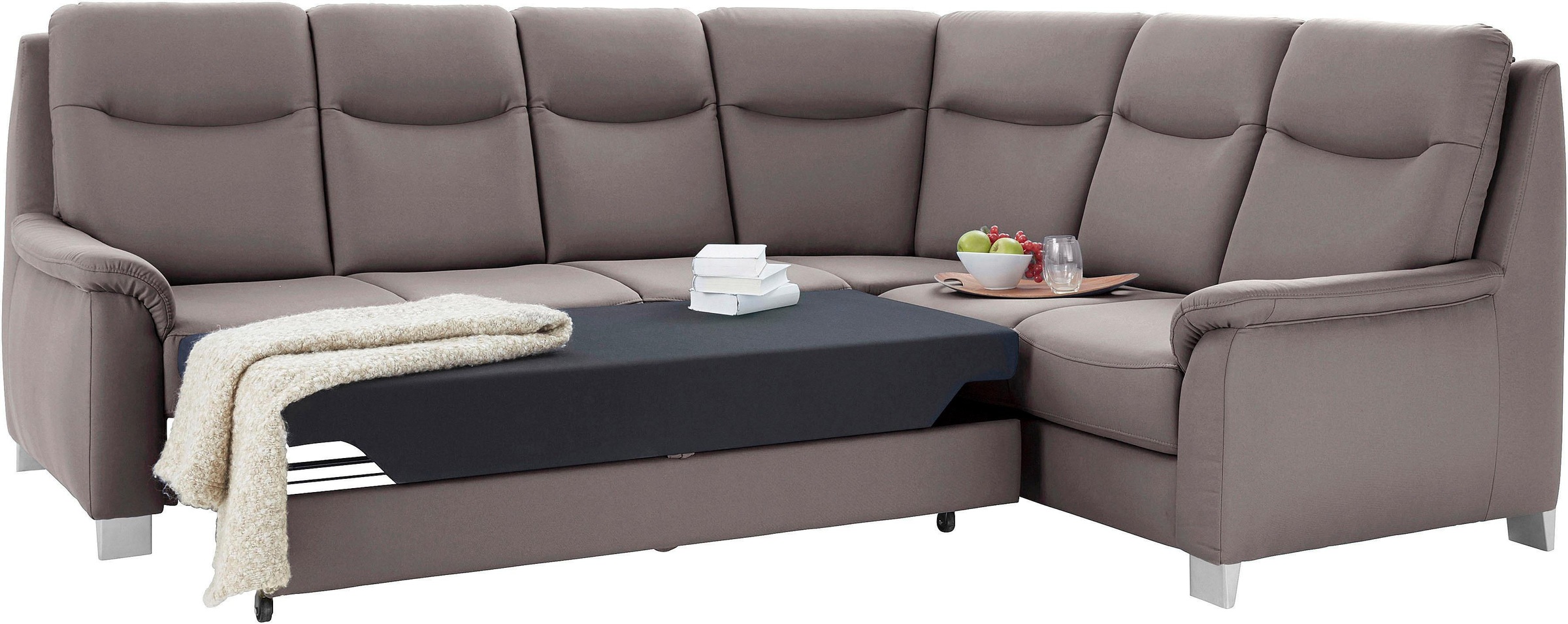 sit&more Ecksofa »Boccaccio L-Form«, mit Federkern und Kopfteilverstellung, wahlweise mit Bettfunktion
