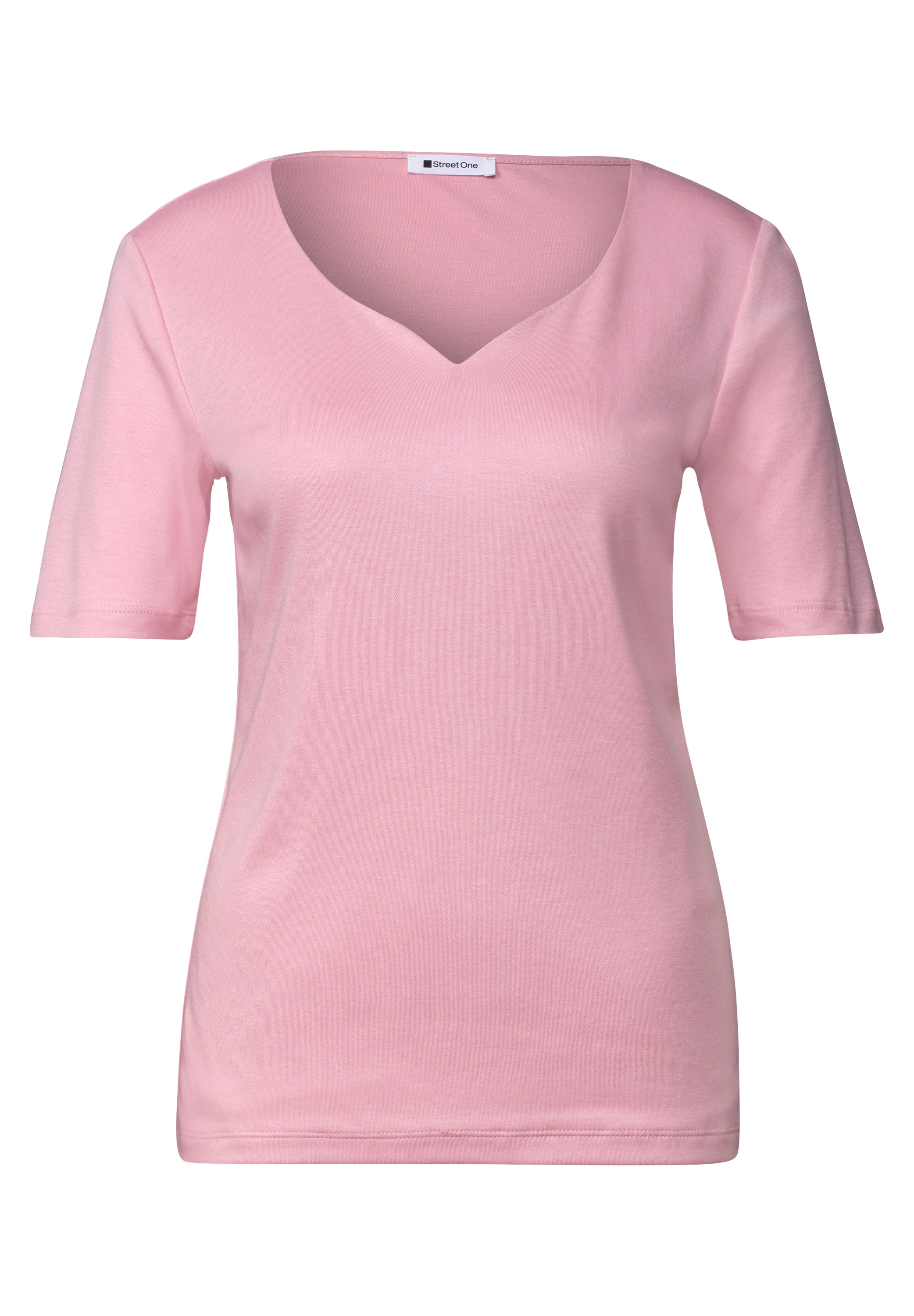 STREET ONE T-Shirt »Style Ada« Sommershirt mit Herzausschnitt