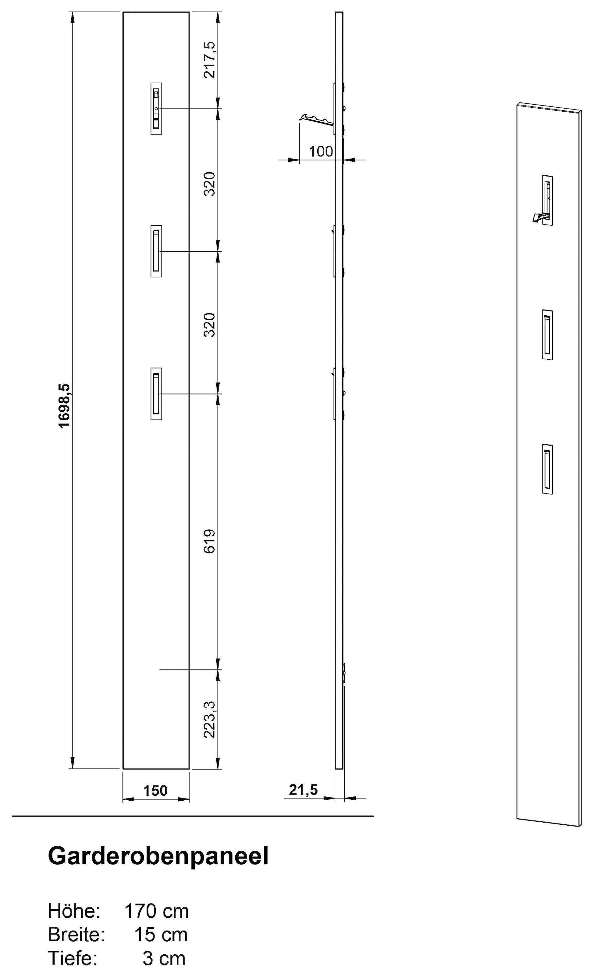 GERMANIA Garderoben-Set »GW-Baldone« 3 Stk. tlg.