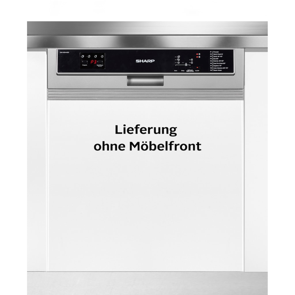 Sharp teilintegrierbarer Geschirrspüler, QW-HD44SD-DE, 9 Maßgedecke