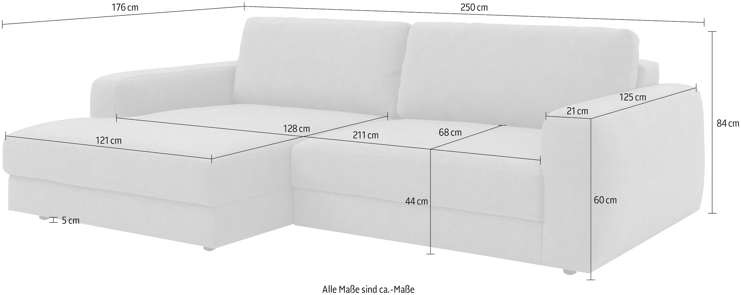 TRENDMANUFAKTUR Ecksofa »Bourbon«, (2 St.), extra tiefe Sitzfläche, wahlweise mit Sitztiefenverstellung