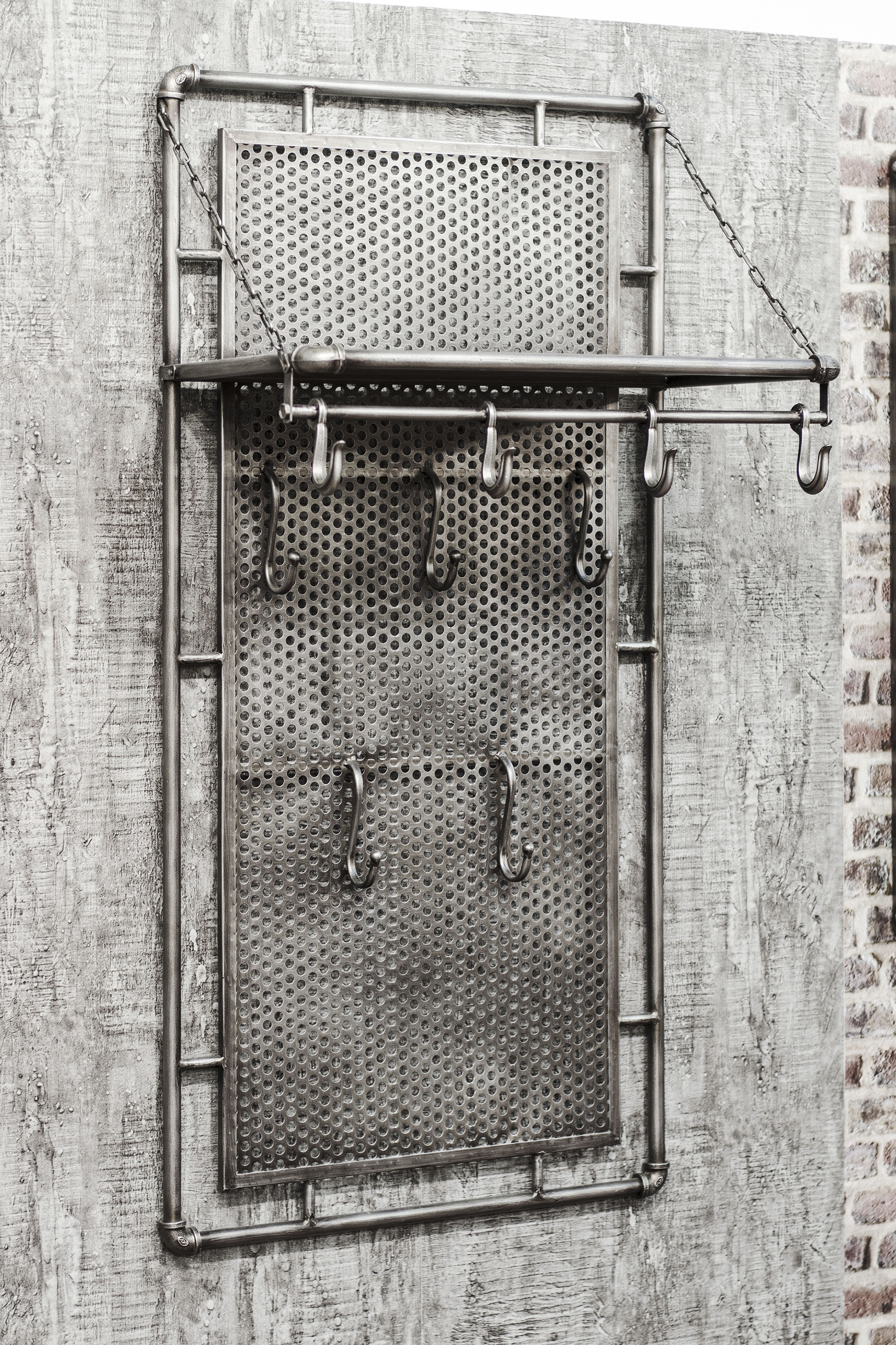 HAKU Garderobenhaken "Flurgarderobe, Garderobe, Garderobenhaken, Garderobenleiste," rechteckig - aus Metall Anthrazit - B/T/H 60/35/120 cm