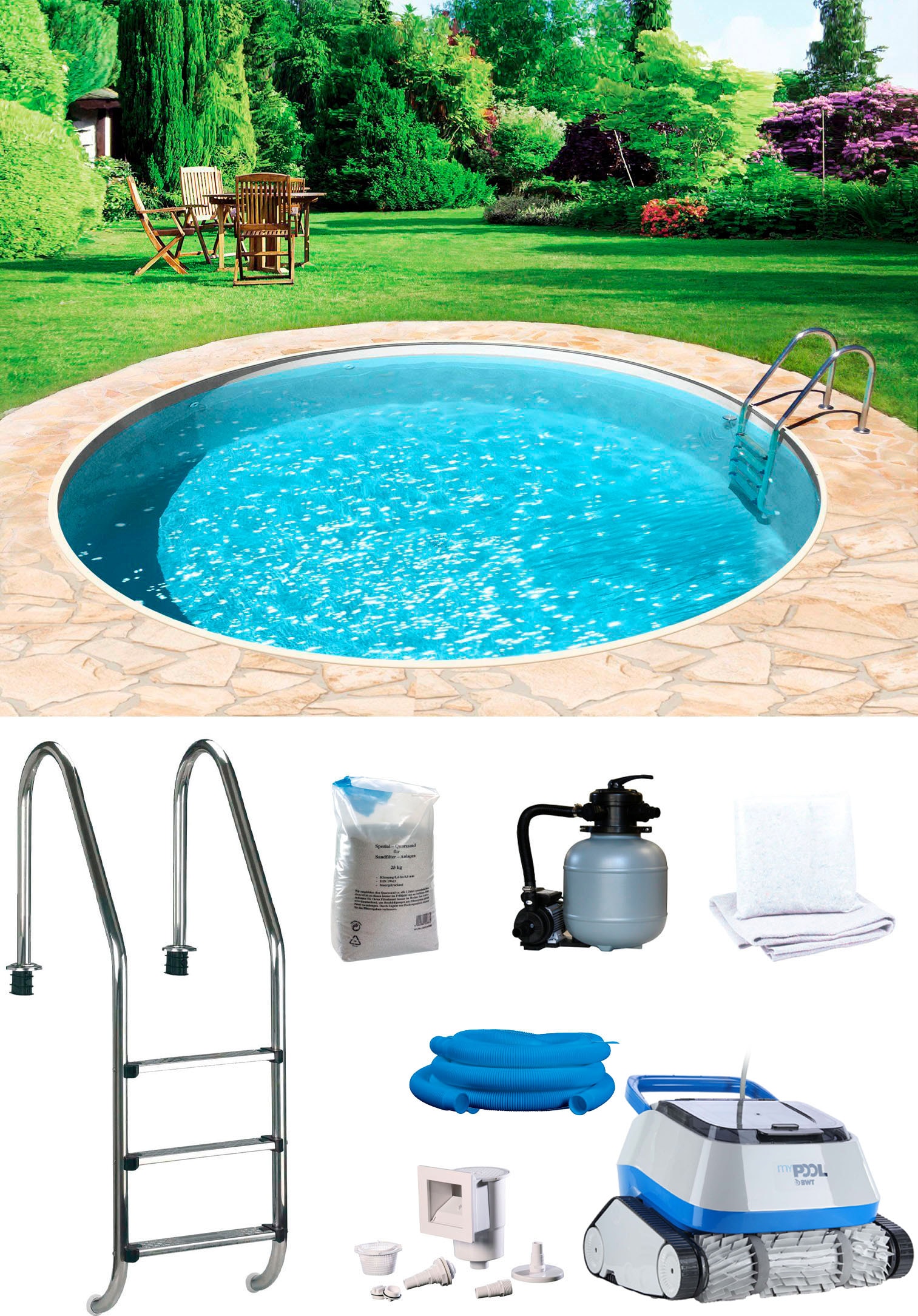 my POOL BWT Rundpool "POWER" inkl. Poolroboter POWER ONE4ALL günstig online kaufen