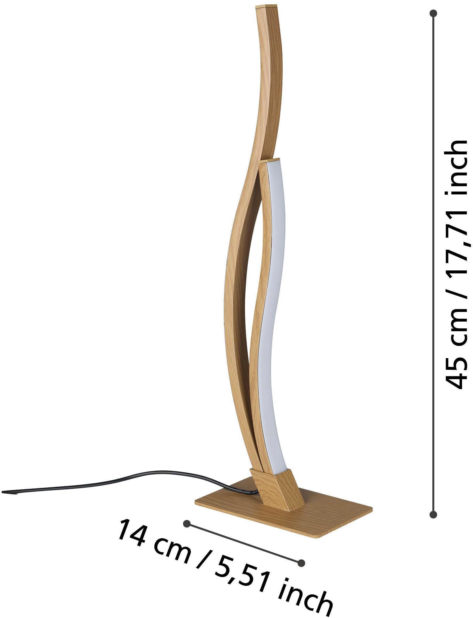 EGLO Tischleuchte »Grisolia Nachttischlampe, Tischlampe, Metall und Kunststoff, Lampe« LED-Modul 1 Stk. Neutralweiß