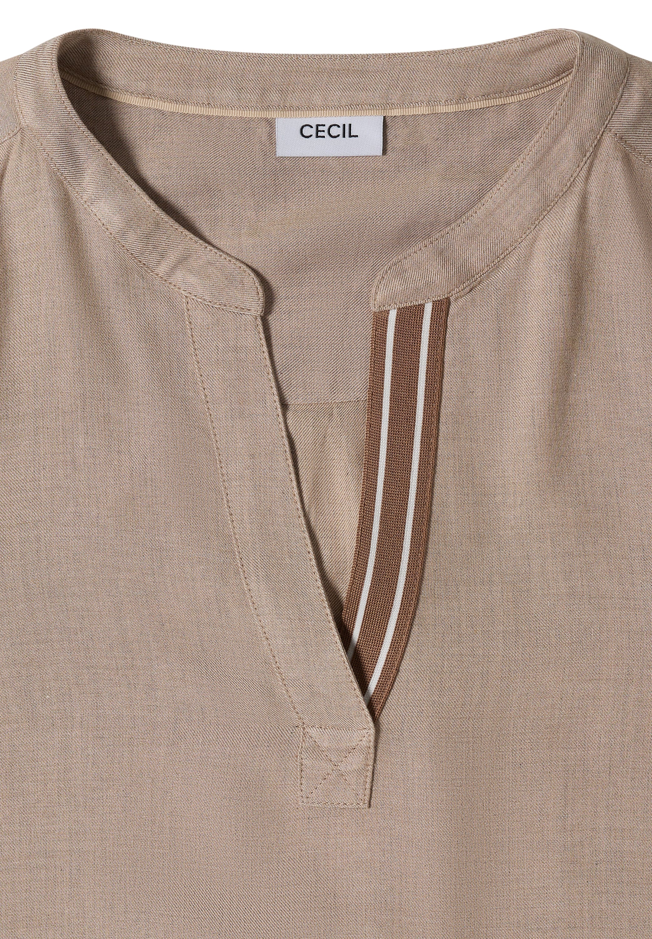 Cecil Shirtbluse mit geschlitztem Rundhalsausschnitt