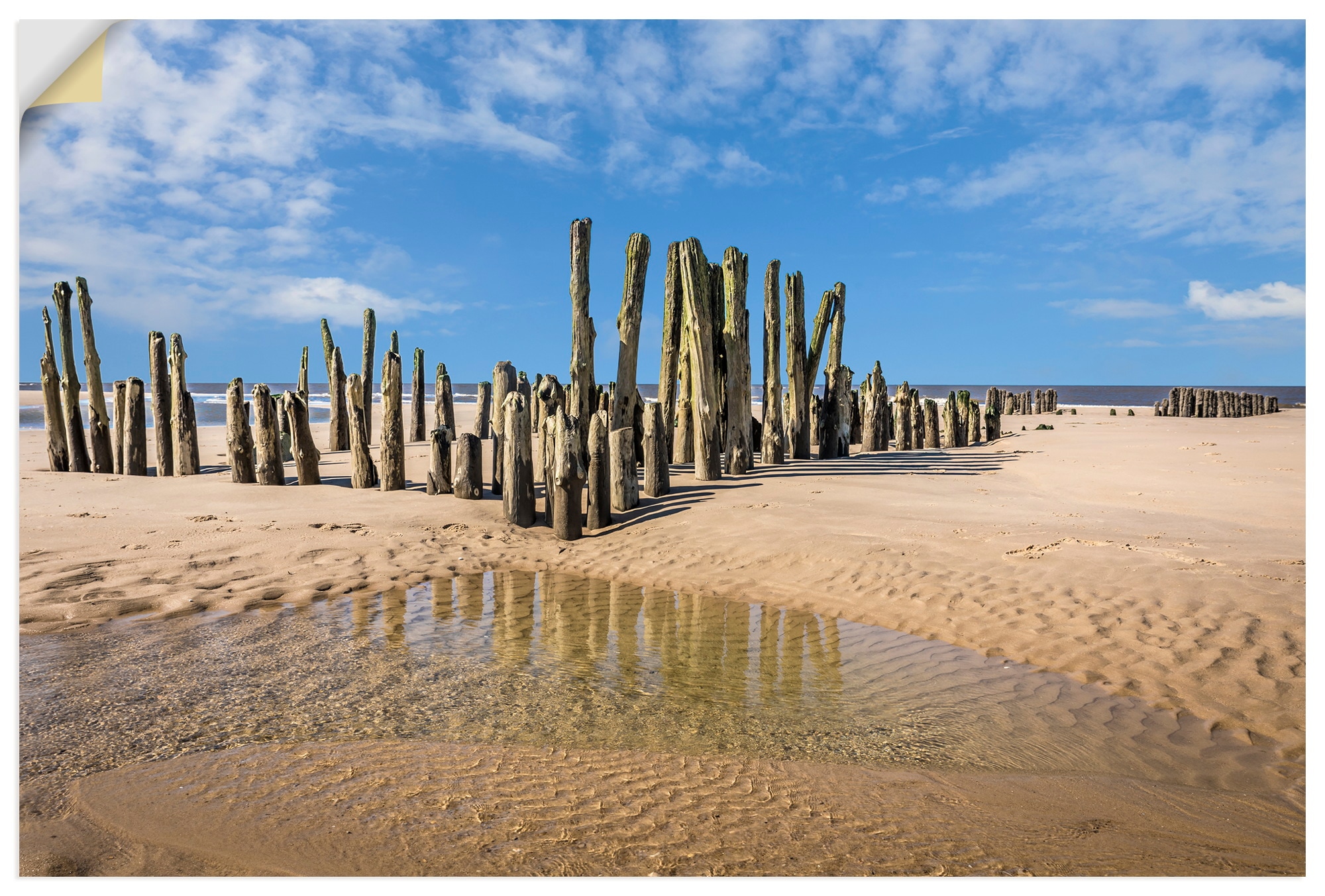 Artland Wandbild "Alte Buhnen am Strand von Rantum Sylt" 1 Stk. tlg. als Alubild, Leinwandbild, Poster, Wandaufkleber in verschied. Größen